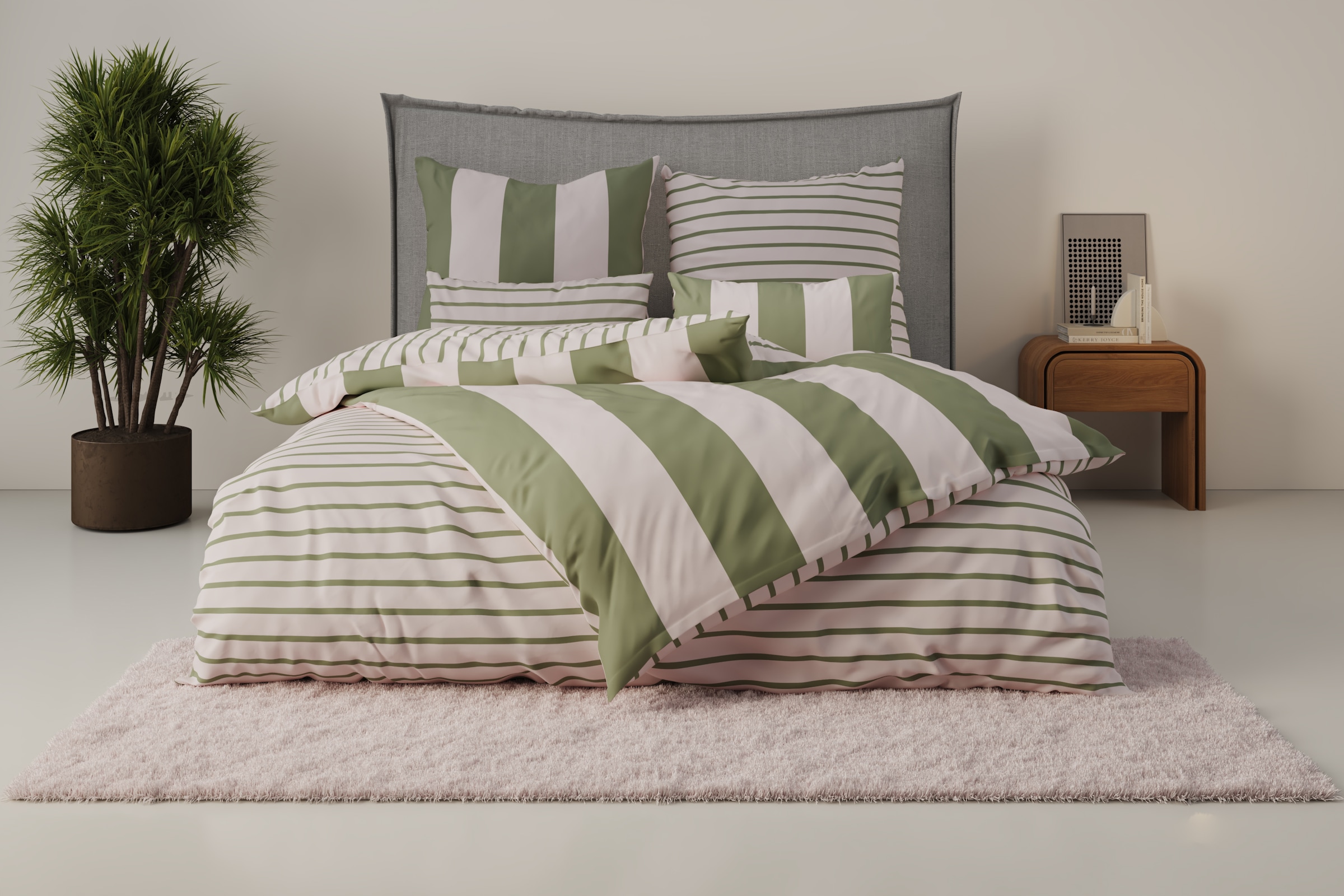 OTTO home Bettwäsche »Sari Trend« 2 tlg. tlg. moderne Bettwäsche mit Streifen, frische Farben, ab Größe 135x200 cm