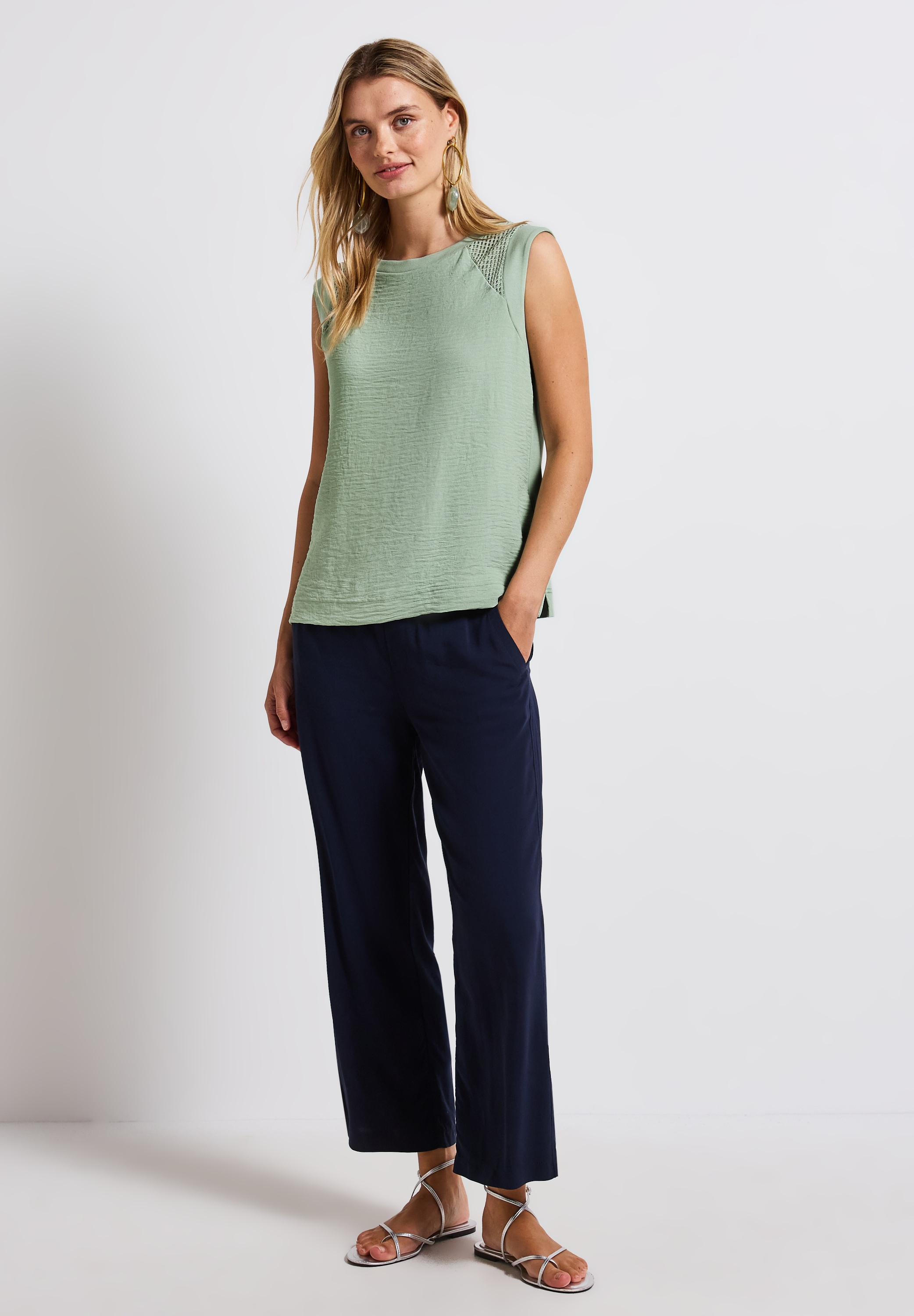 STREET ONE Shirttop mit Mesh-Details