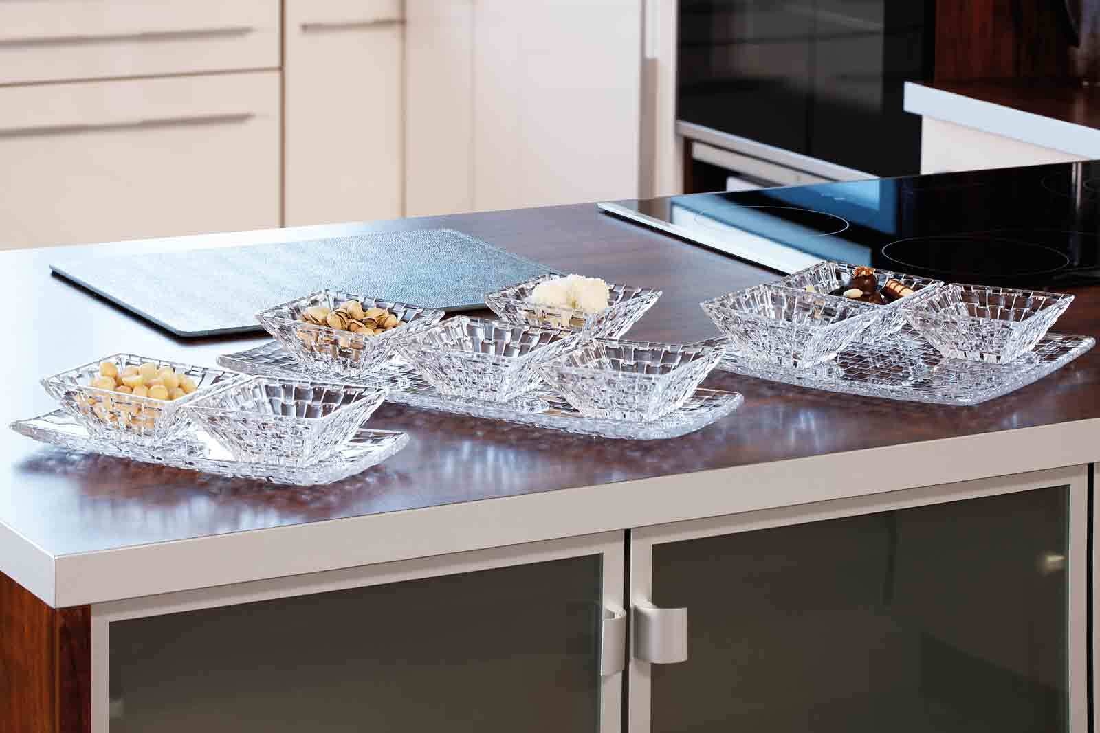 Nachtmann Servierplatte »Servierplatten Bossa Nova 3er Set transparent« Erhöhte Bruchfestigkeit