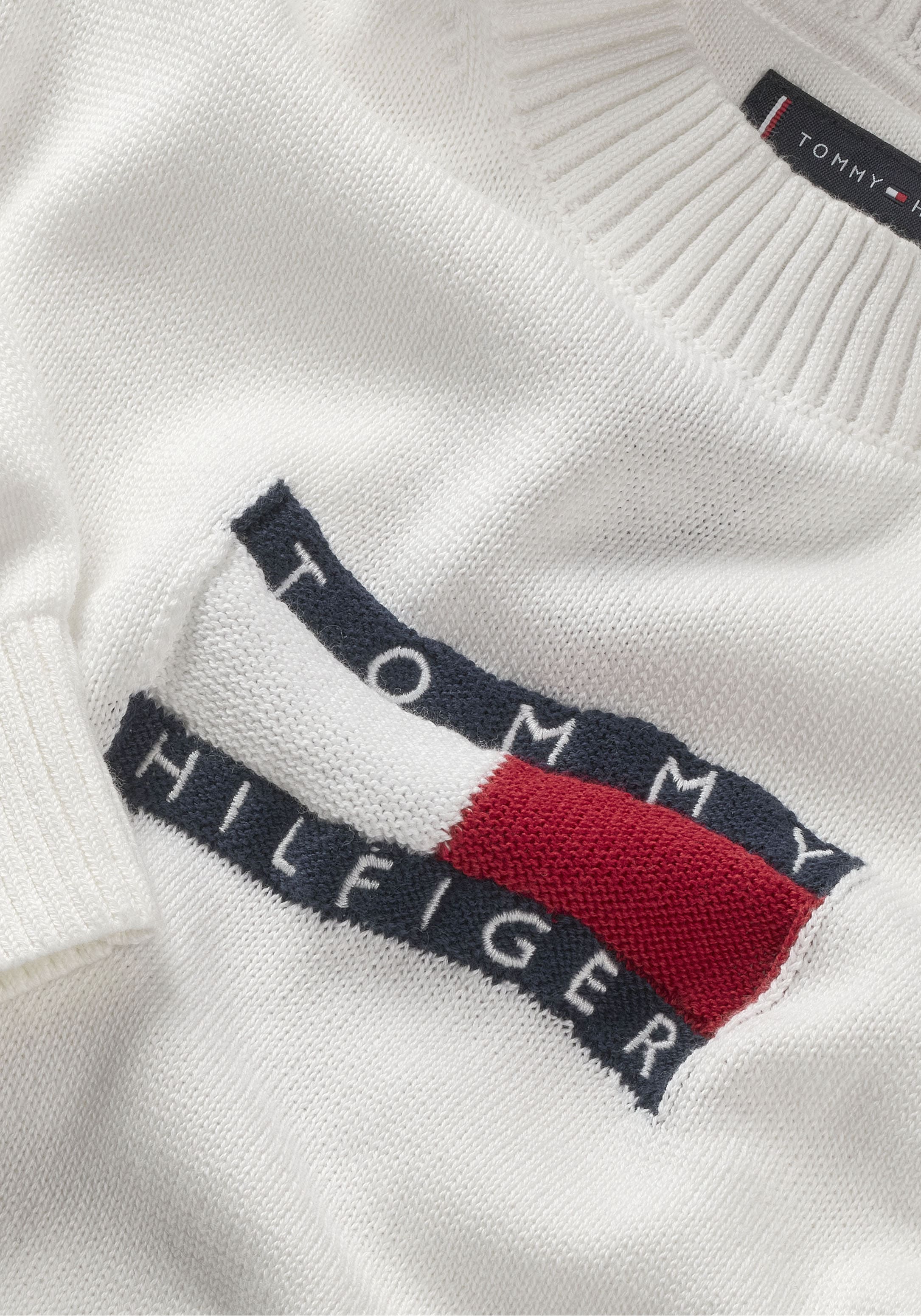 Tommy Hilfiger Strickpullover »WAVY FLAG SWEATER LS« Kinder bis 16 Jahre, Rundhals