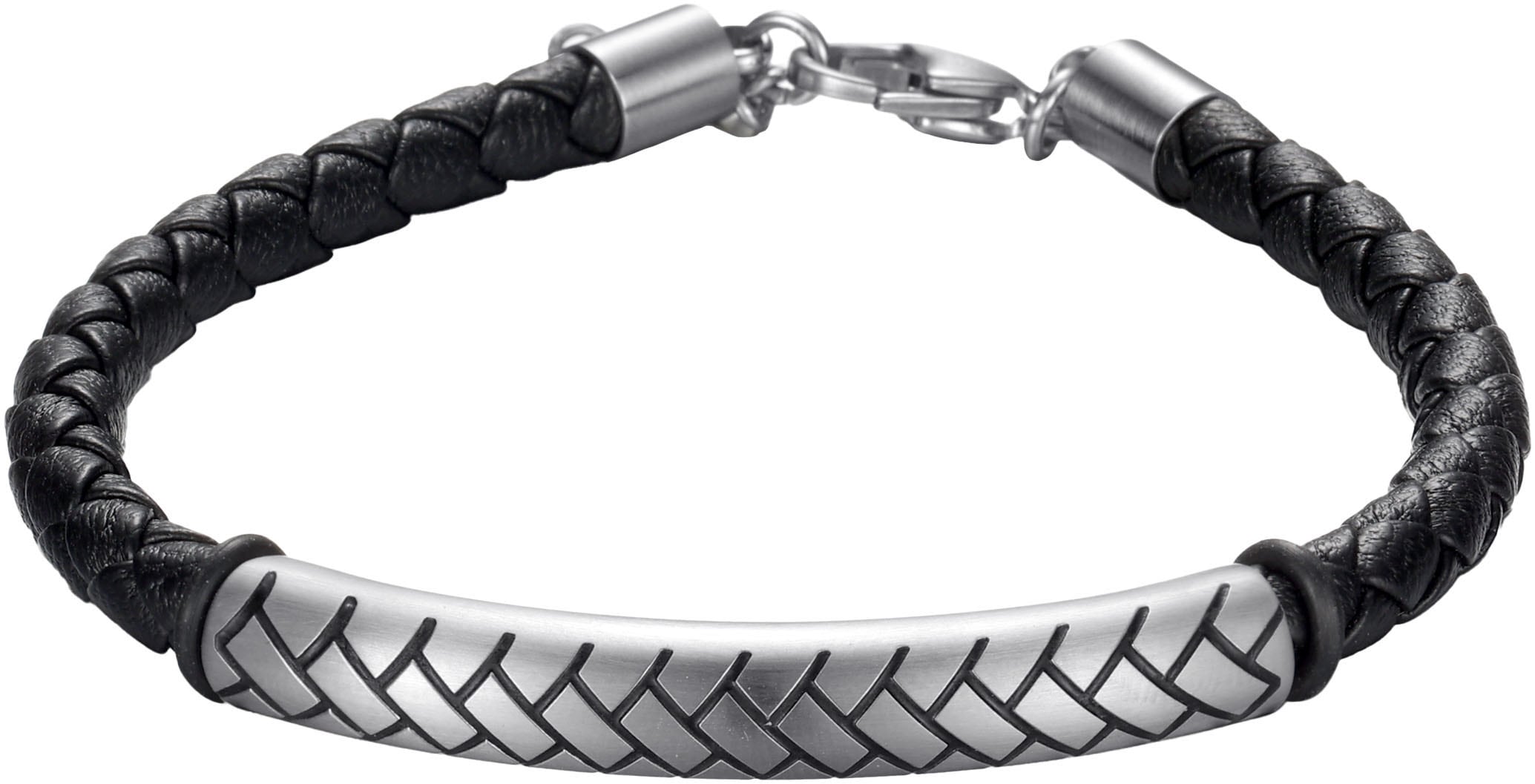 Firetti Armband »Schmuck Geschenk Edelstahl Leder Armschmuck Armkette Loobstprägung«