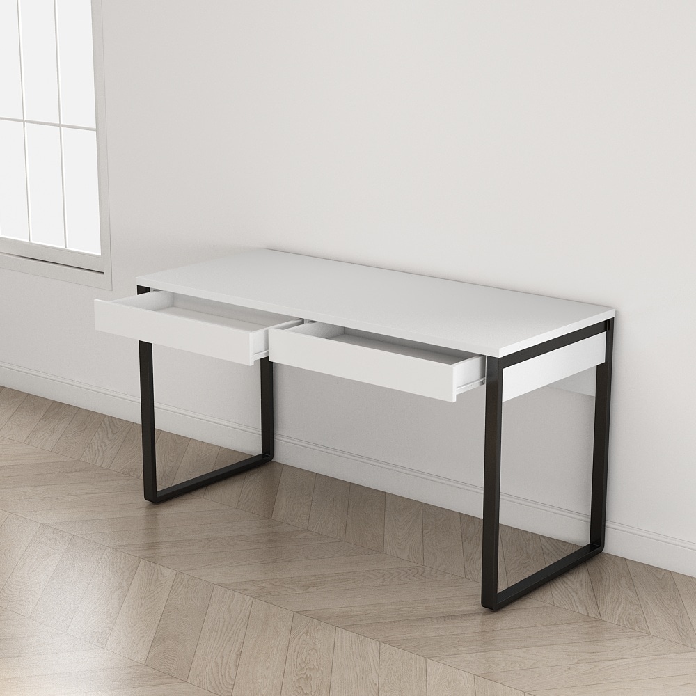 OTTO home Schreibtisch »Moid, Computertisch im modernen Design,« Breite 120/140/160 cm, mit Metallbeinen & Schublade