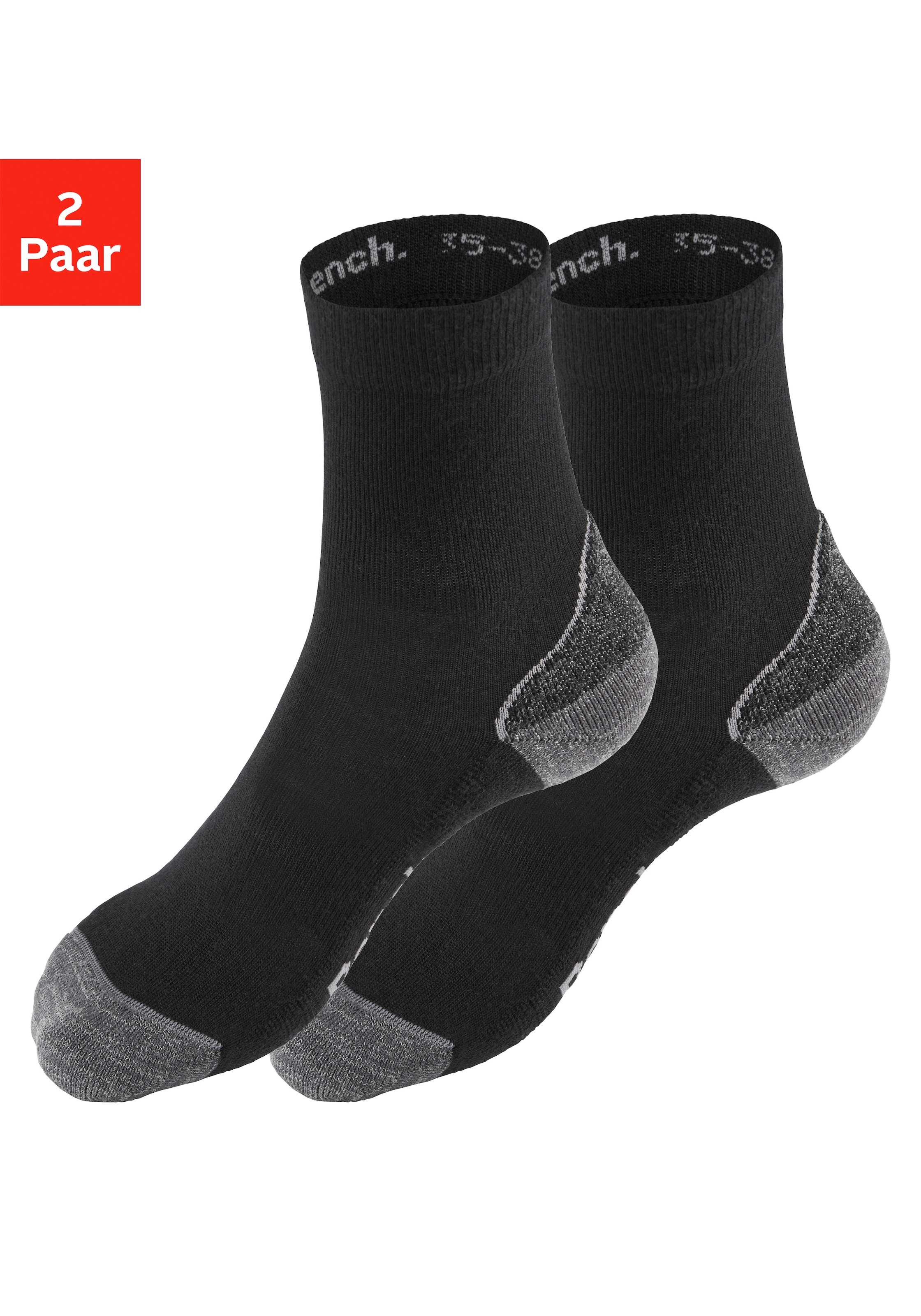 Bench. Wandersocken, (Packung, 2 Paar), Wollsocken aus flauschigem Material mit 51% Wolle