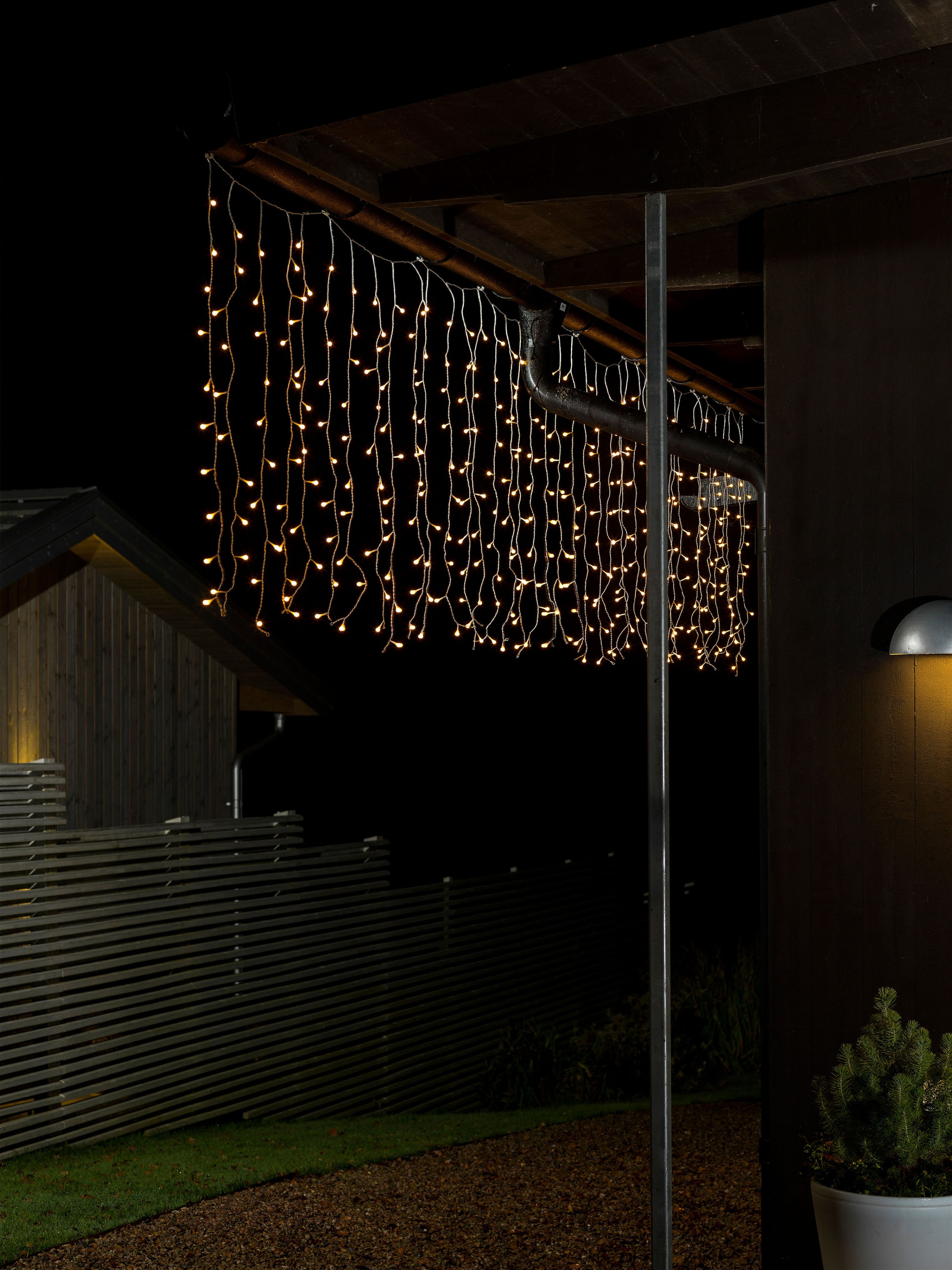 KONSTSMIDE LED-Lichtervorhang »Weihnachtsdeko aussen«, 400 400 weißen bestellen Lichtervorhang, weiße warm Dioden Raten St.-flammig, auf LED Globes, mit