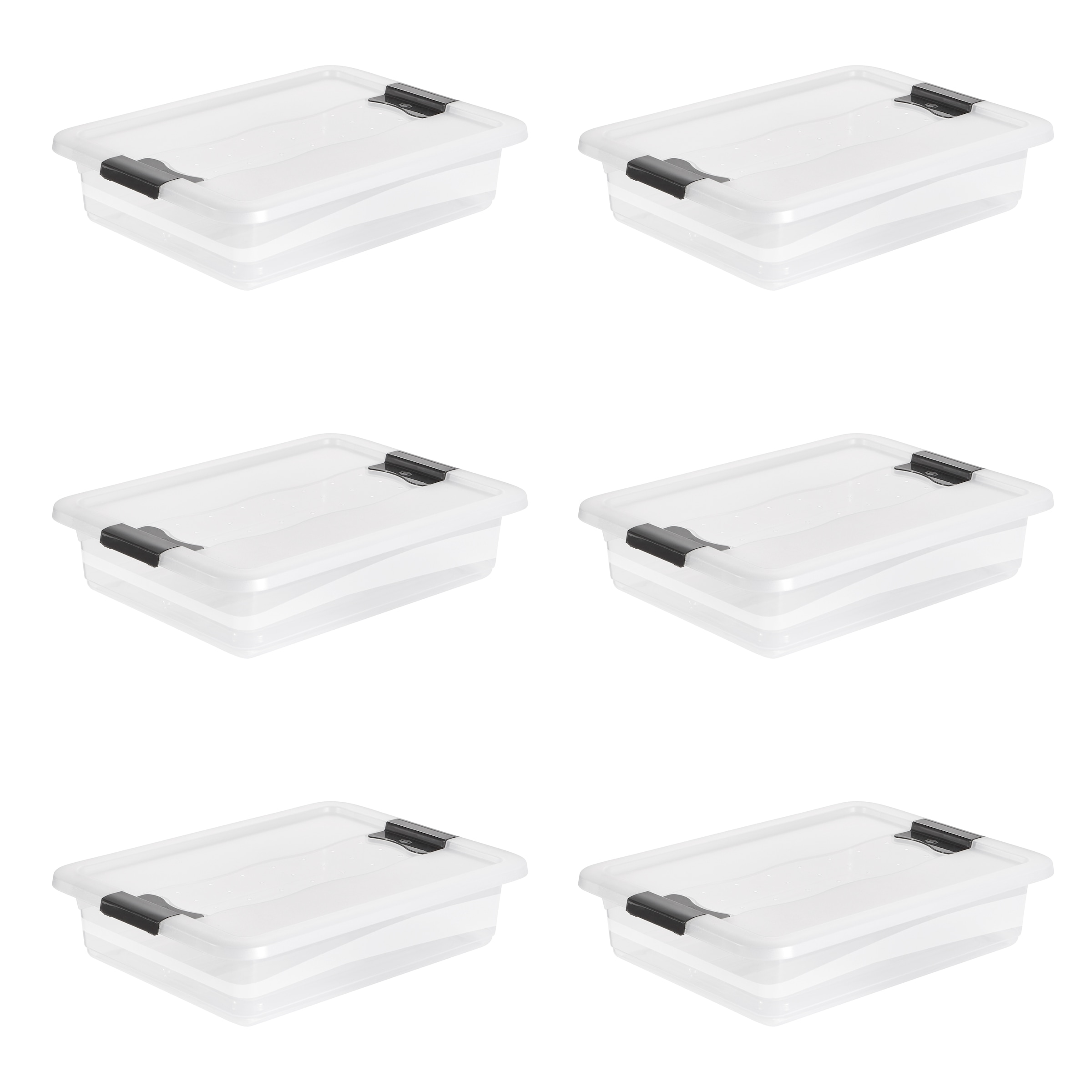 keeeper Aufbewahrungsbox »Cornelia, 6er Set, 7 L, 39,5 x 29,5 x 9,5 cm« durch Clips verschließbar, Griffe am Boden