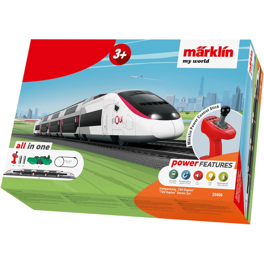 Märklin Modelleisenbahn-Set »Märklin my world - Startpackung TGV Duplex - 29406«, mit Licht und Sound