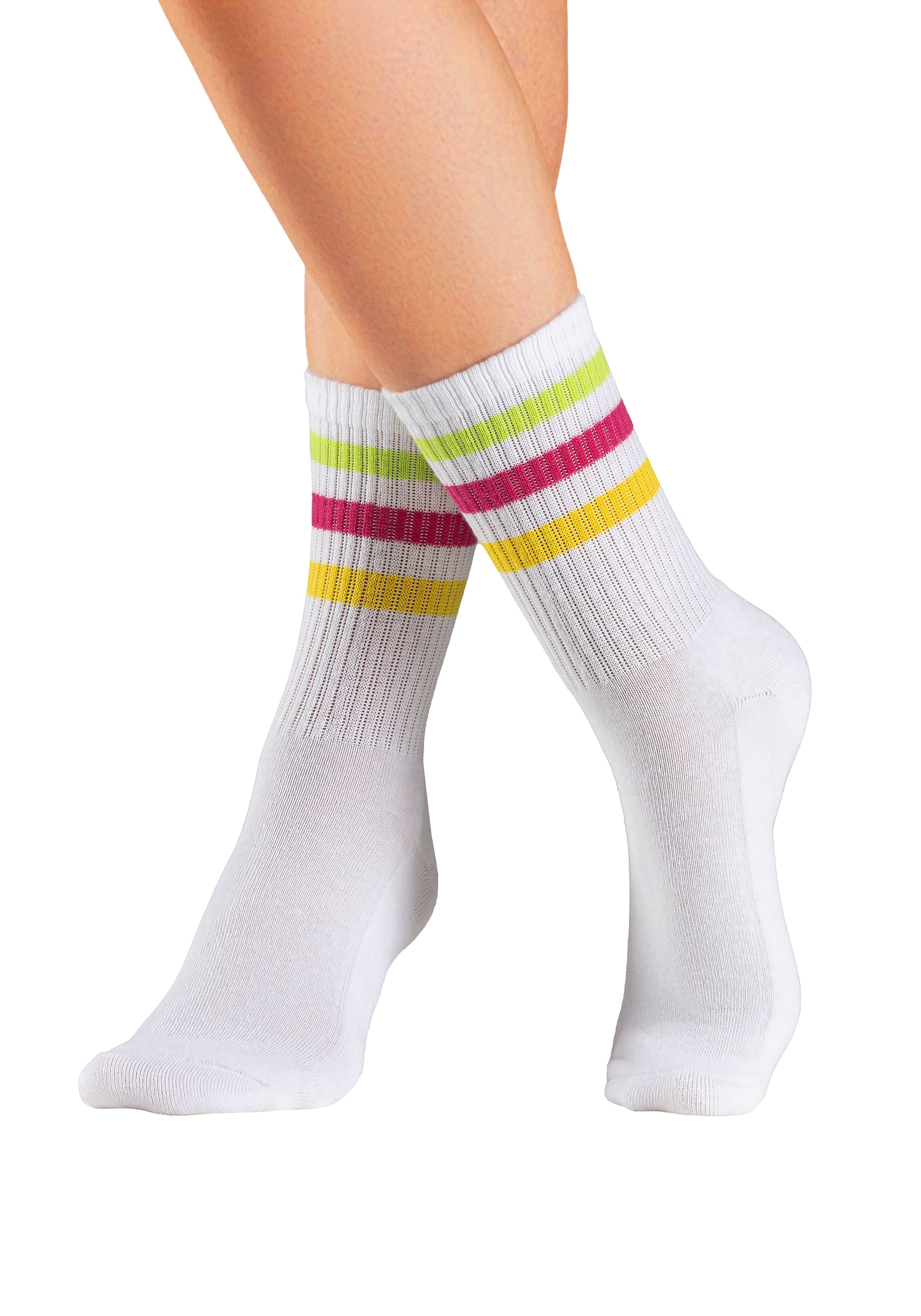 LASCANA Tennissocken, (Packung, 3 Paar), mit Frotteesohle und Stickerei