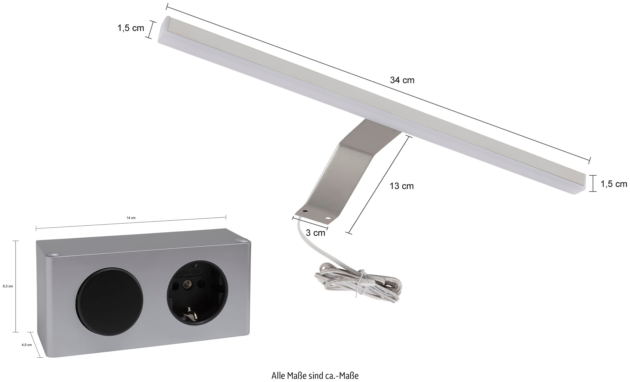 INOSIGN Badezimmerspiegelschrank »Malmö, Breite 60 cm, inkl. LED Beleuchtung, 3 Spiegeltüren, 9 Fächer«, in verschiedenen Farben erhältlich, Badmöbel, Spiegel, Badschrank, Bad