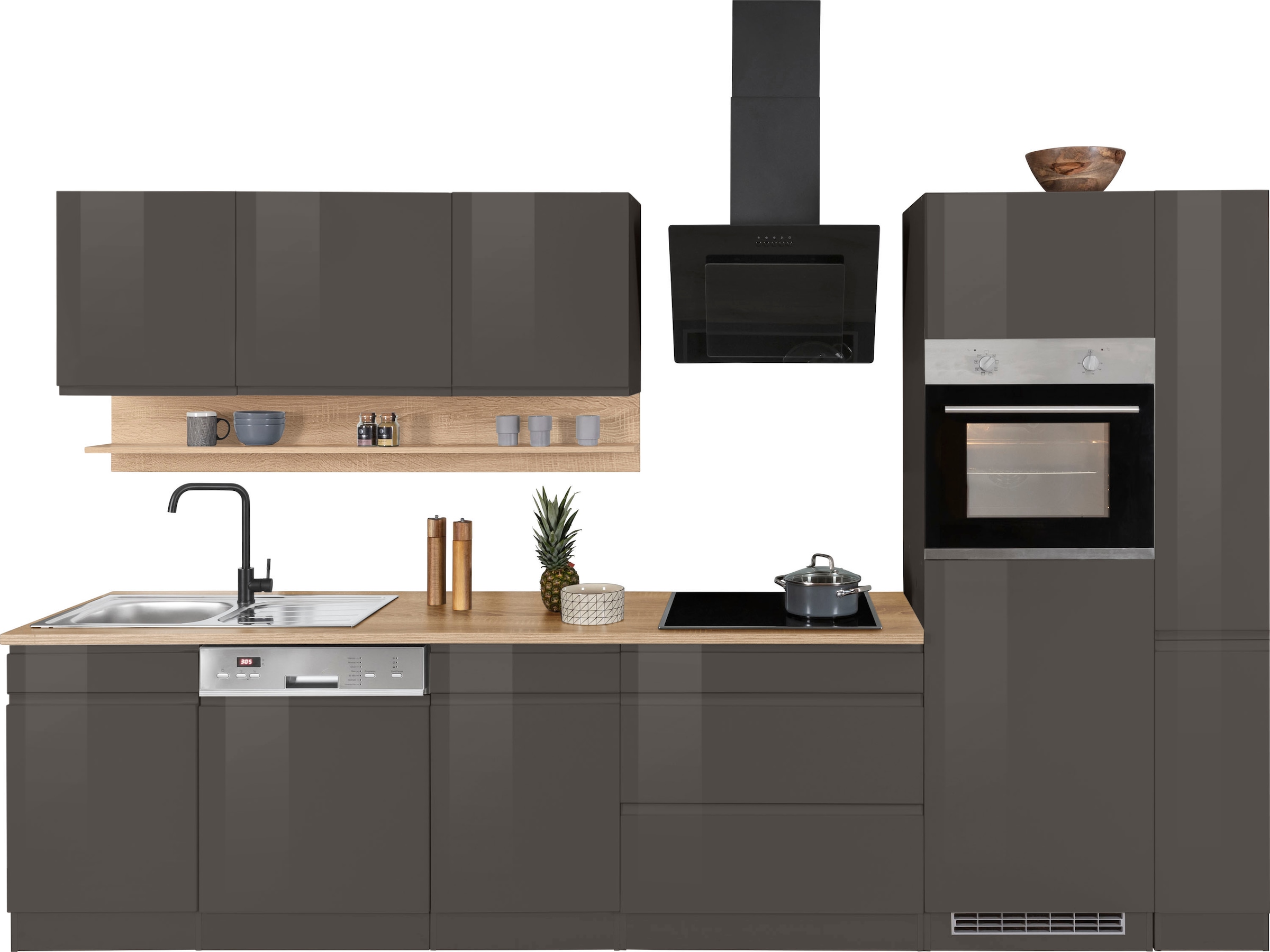KOCHSTATION Küchenzeile »KS-Virginia« Breite 330 cm, mit E-Geräten