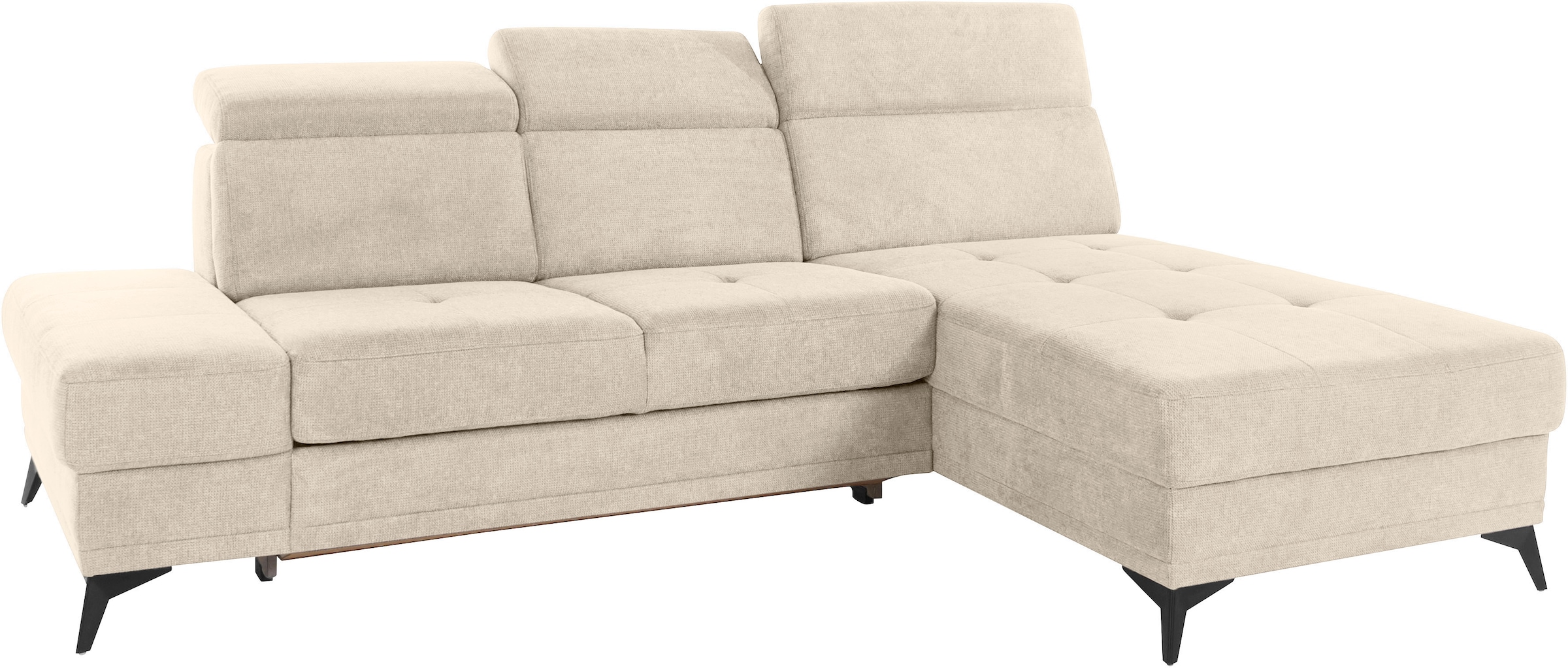 INOSIGN Ecksofa »Cardiz L-Form«, inkl.Kopfteilverstellung und Federkern wahlweise mit Bettfunktion