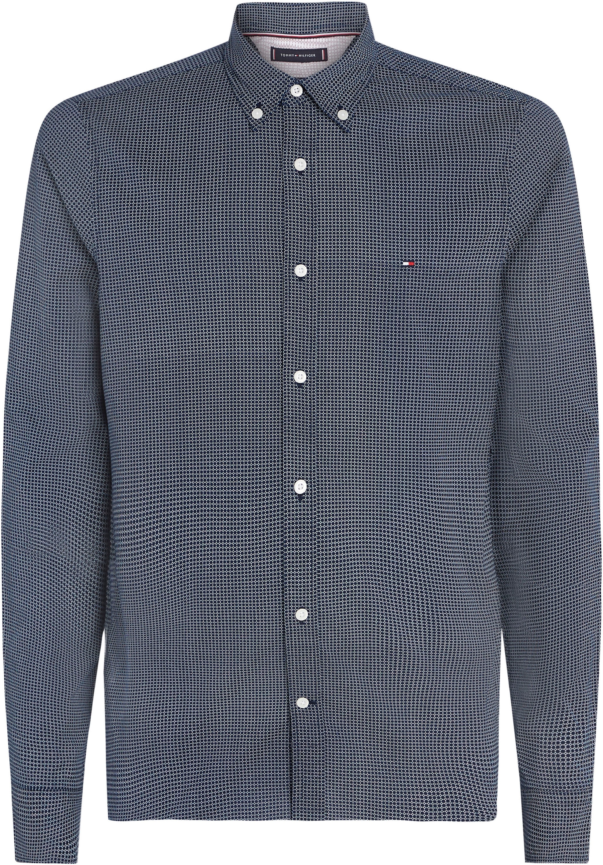 Tommy Hilfiger Businesshemd »FLEX MICRO FOULARD SF SHIRT«, Mit Minimal-Print, Button-down-Kragen