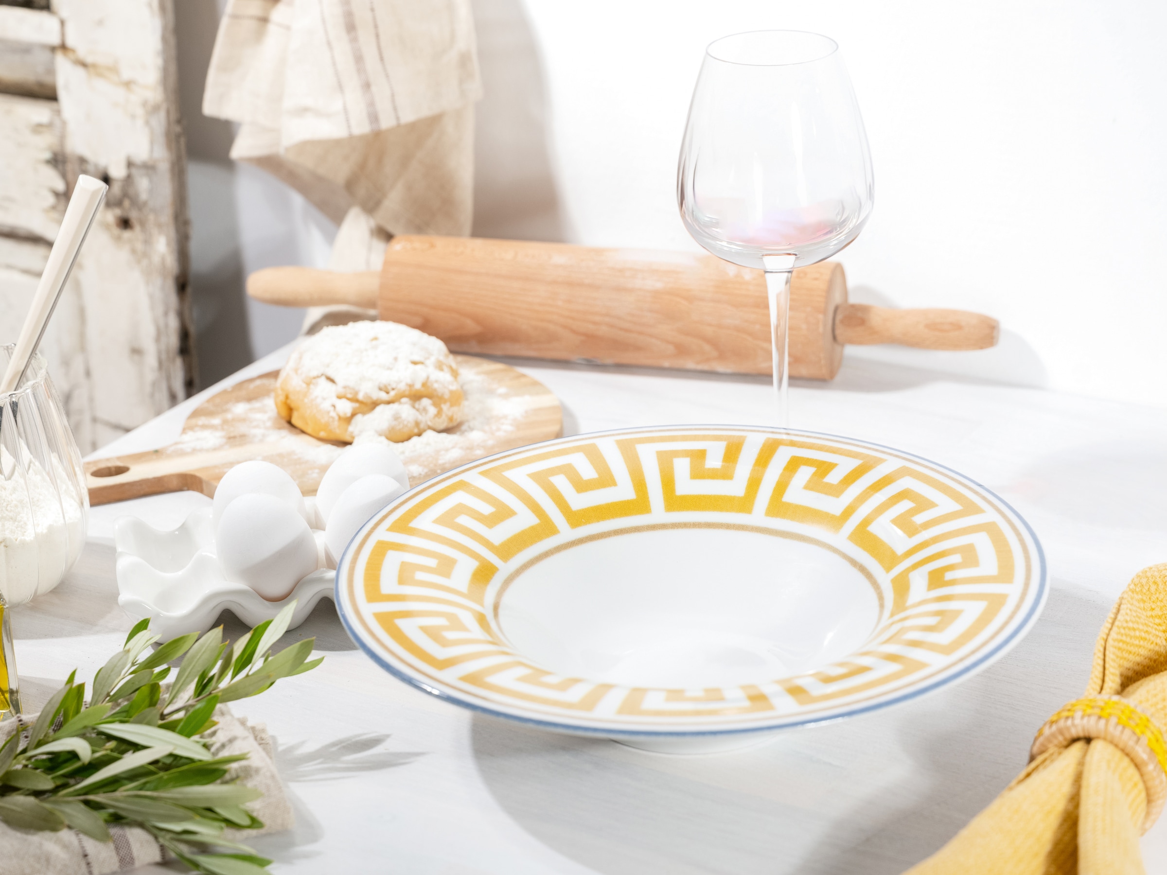CreaTable Pastateller »Gourmet Athena, Teller Set, 4-tlg.« Griechische Eleganz, Vielseitig einsetzbar