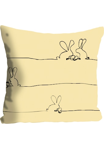 Dekokissen »Bunny Family yellow«