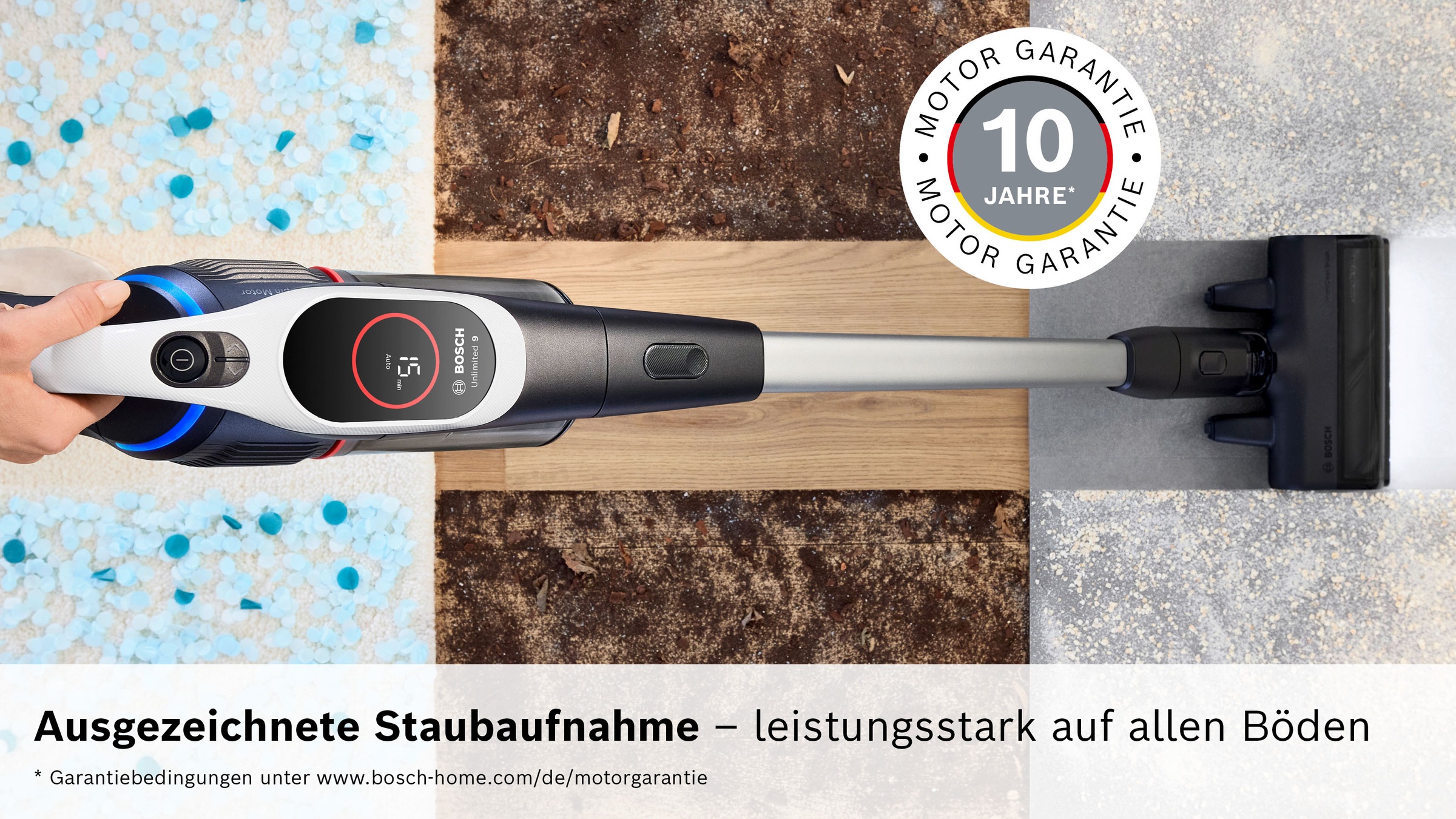 BOSCH Akku-Stielstaubsauger »BTS942WQC« LED-Licht, HEPA-Filtersystem, Schnellladegerät, 2 Akkus, weiß