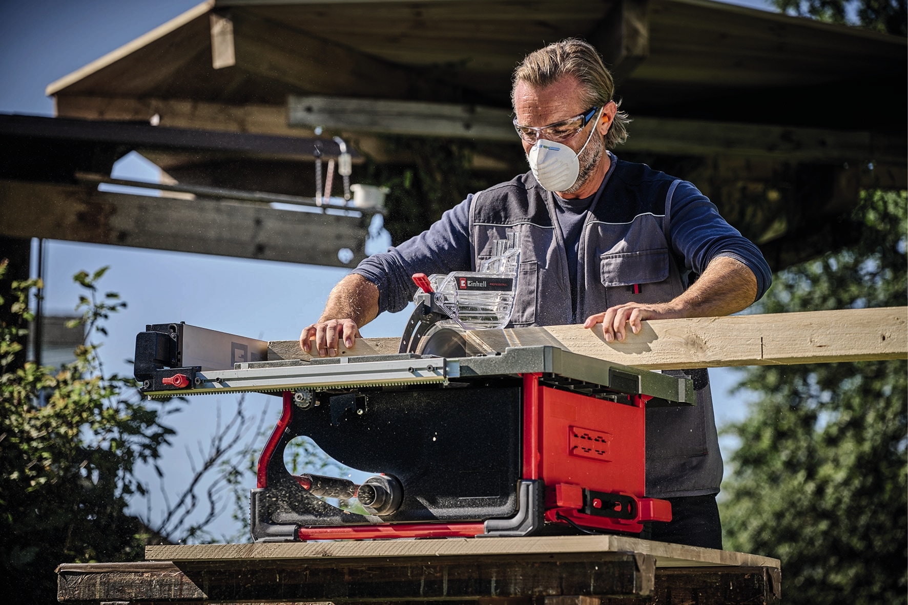 Einhell Tischkreissäge »TP-CC 10 T«, mit Arbeitstisch aus Aluminiumguss mit höhenverstellbarer Tischeinlage