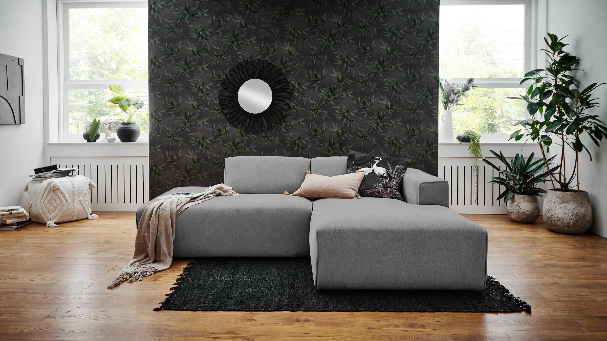 Ecksofa »Noord«, mit Kedernaht, Breite 227 cm, Cord, Struktur