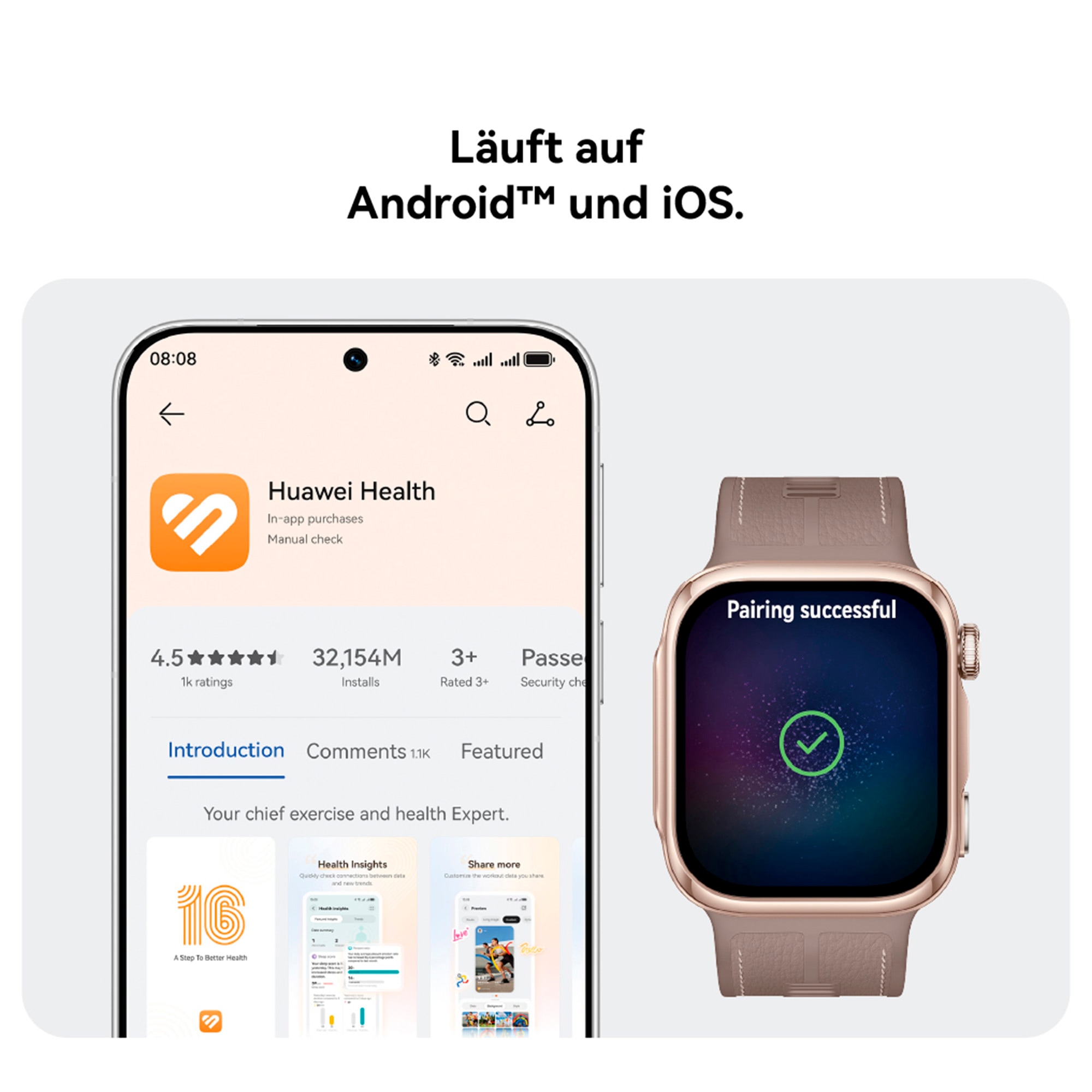 Huawei Smartwatch »Watch D3 Blutdruck«(/ 1,92 ″)