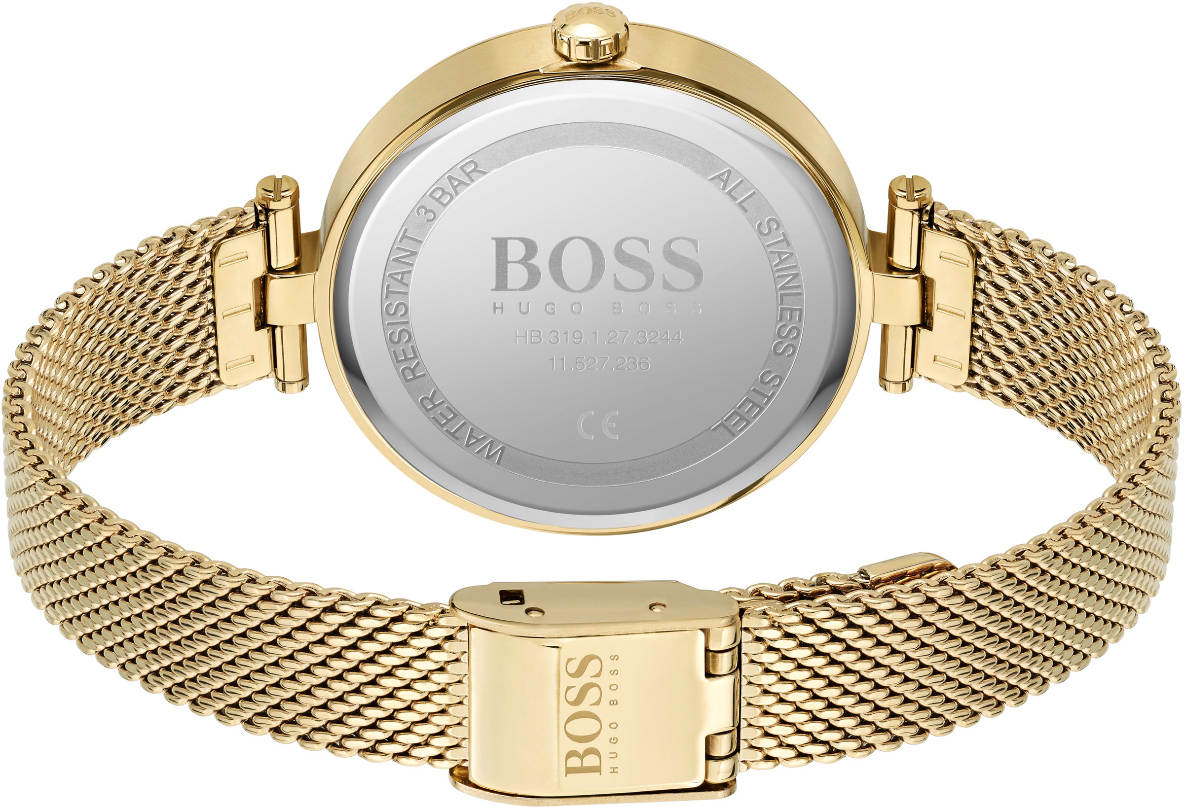 BOSS Quarzuhr »MAJESTY«, Damenuhr, Armbanduhr, analog, Edelstahlarmband