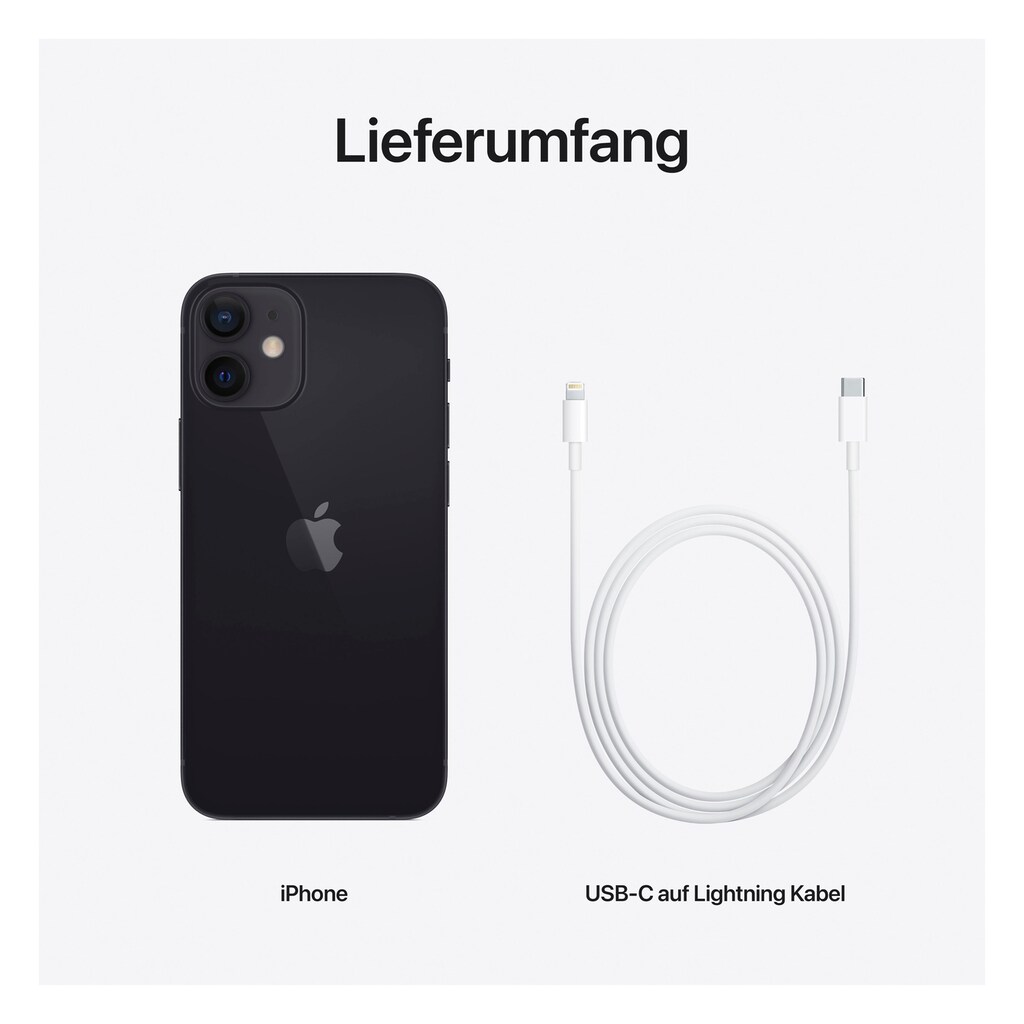 Apple Smartphone »iPhone 12 mini«, schwarz, 13,7 cm/5,4 Zoll, 64 GB Speicherplatz, 12 MP Kamera