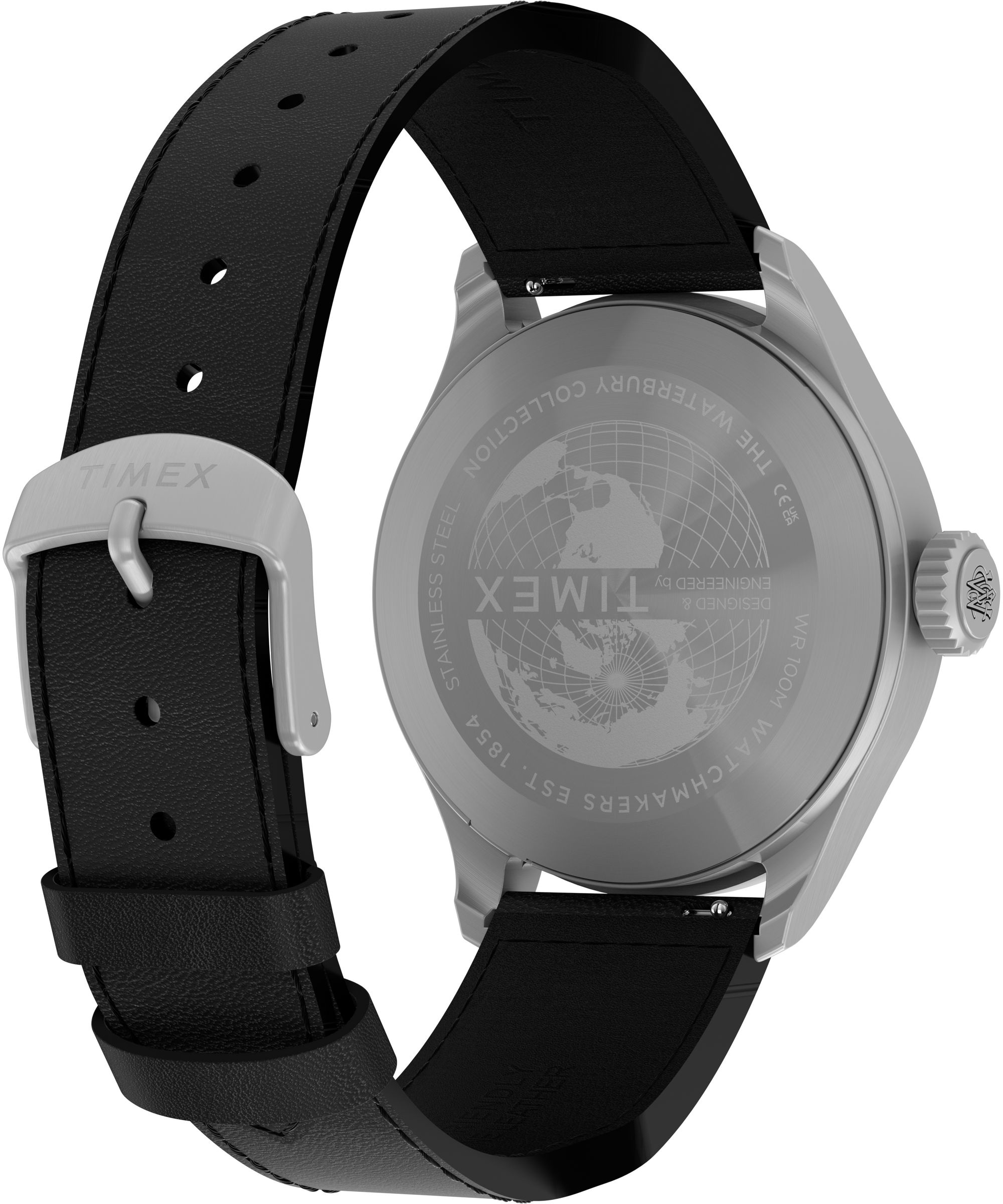 Timex Quarzuhr »Waterbury Ace« Armbanduhr, Herrenuhr, Lederarmband, analog, Tag, Beleuchtung