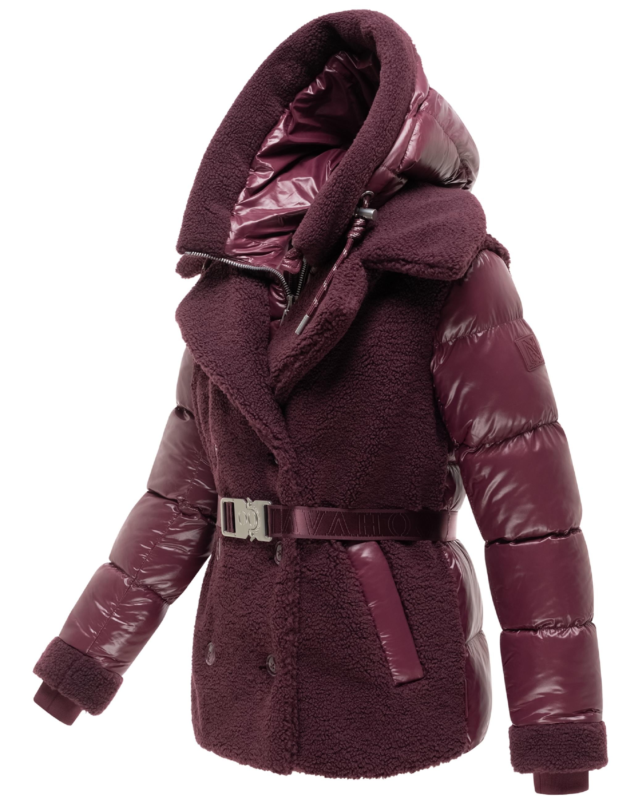 Navahoo Winterjacke »Winterjacke Kuschelhäschen 14« mit Kapuze Warme Jacke im Teddy-Stepp-Materialmix mit Kapuze