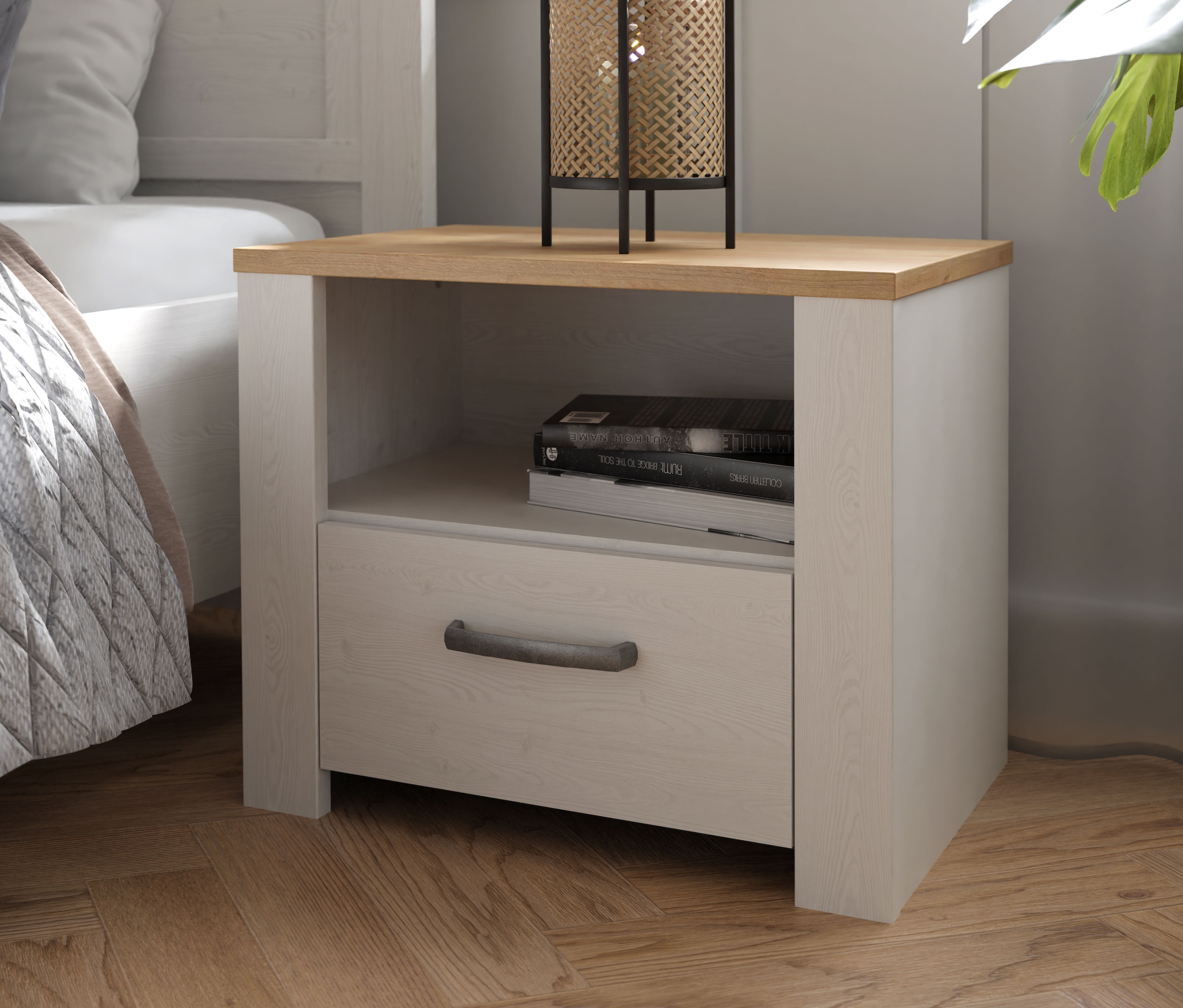 FORTE Nachtkommode B/H/T 61,6/52/42 cm , in 2 Dekoren erhältlich