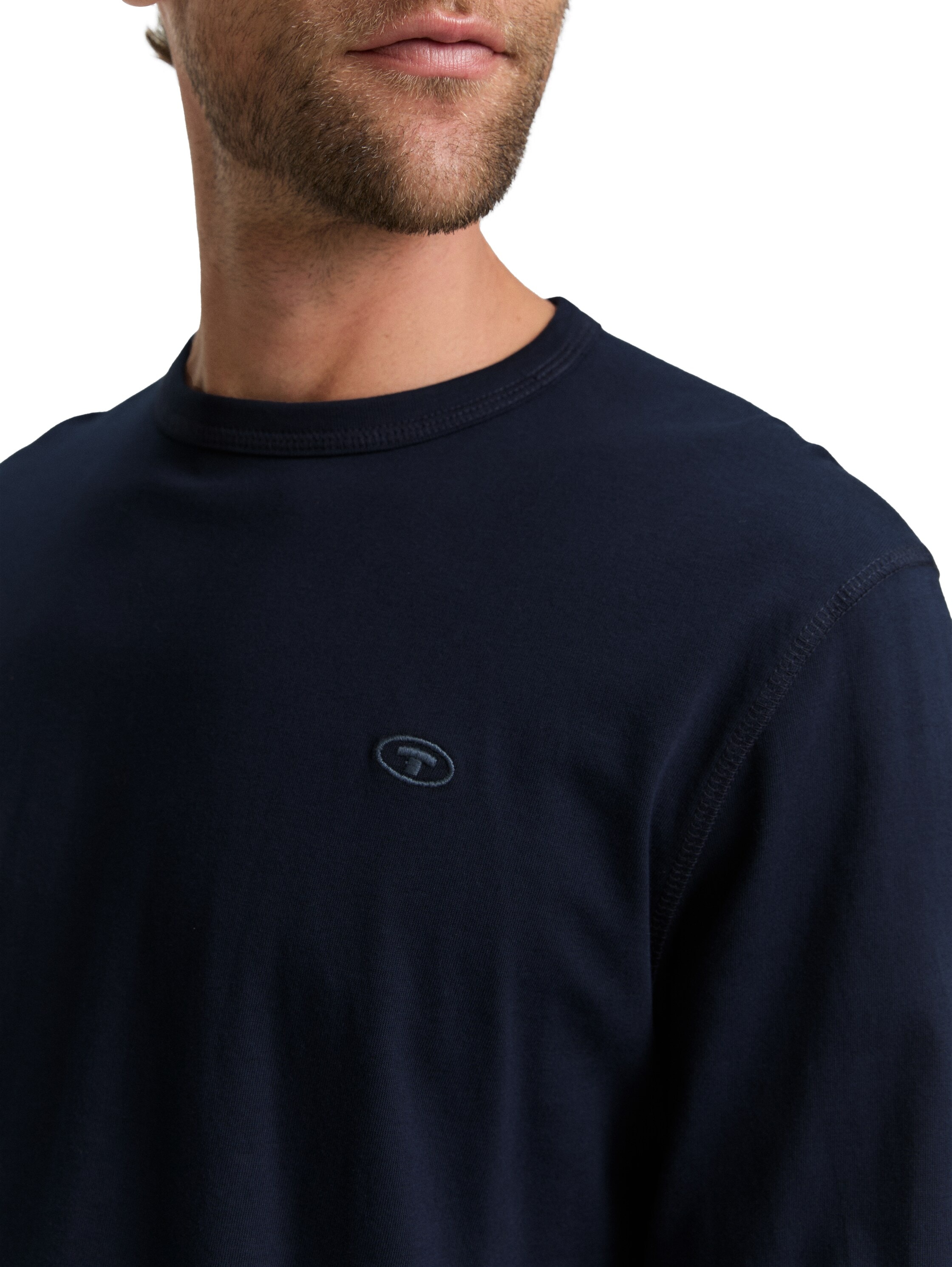 TOM TAILOR Langarmshirt mit Logo Stickerei
