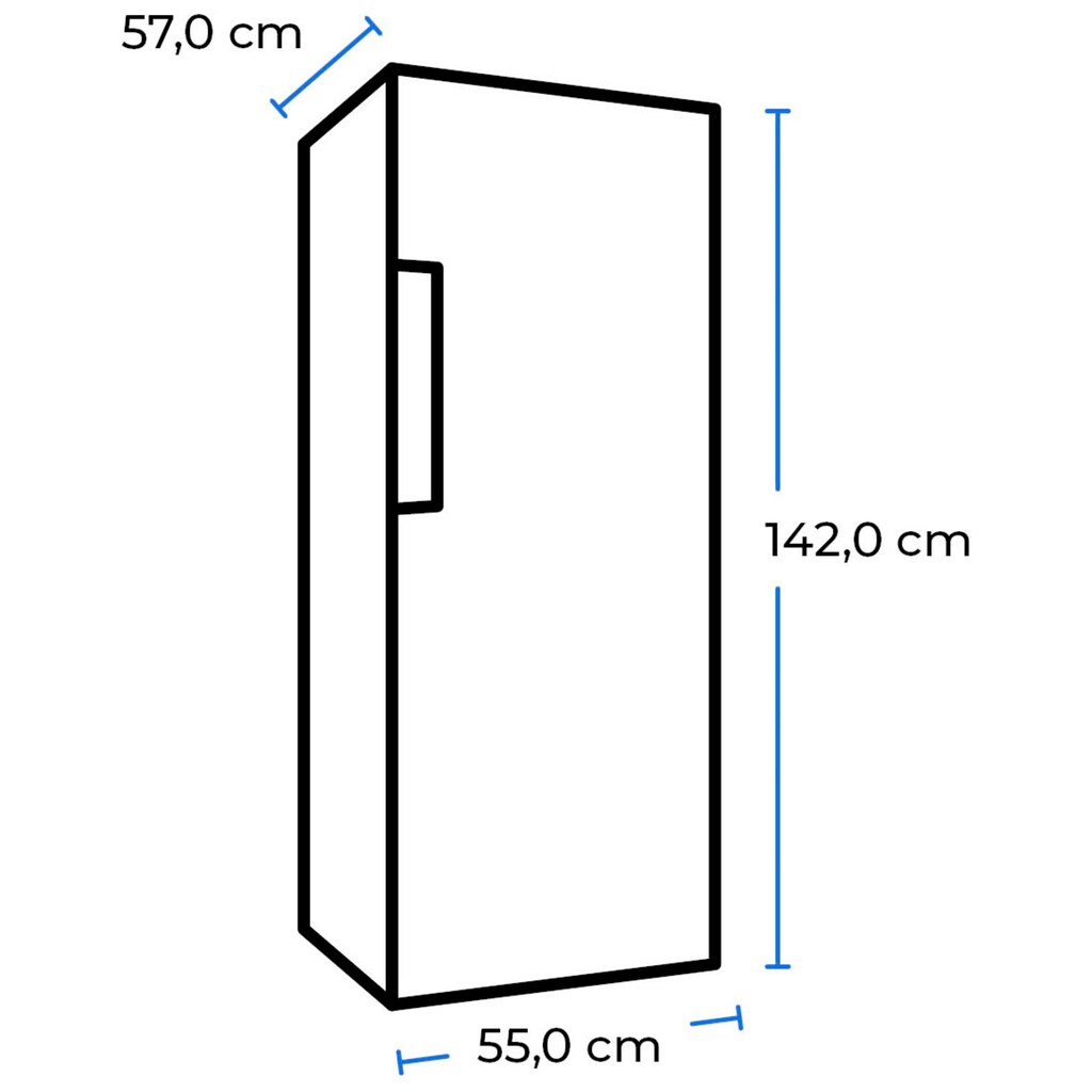 exquisit Gefrierschrank »GS235-HE-040E weiss«, 142 cm hoch, 58 cm breit
