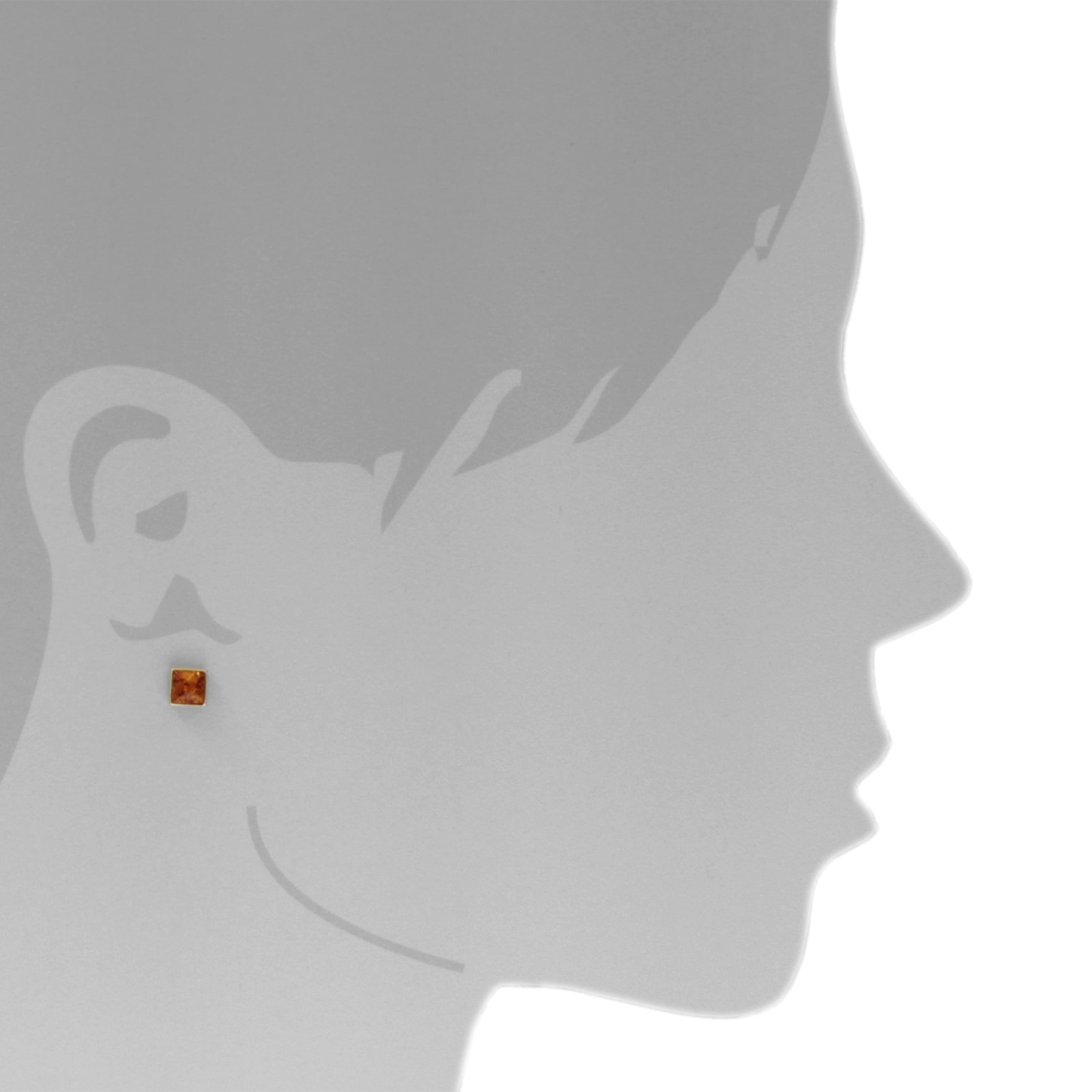 OSTSEE-SCHMUCK Paar Ohrstecker »- Classic 6 x 6 mm - Gold 333/000 - Bernstein«