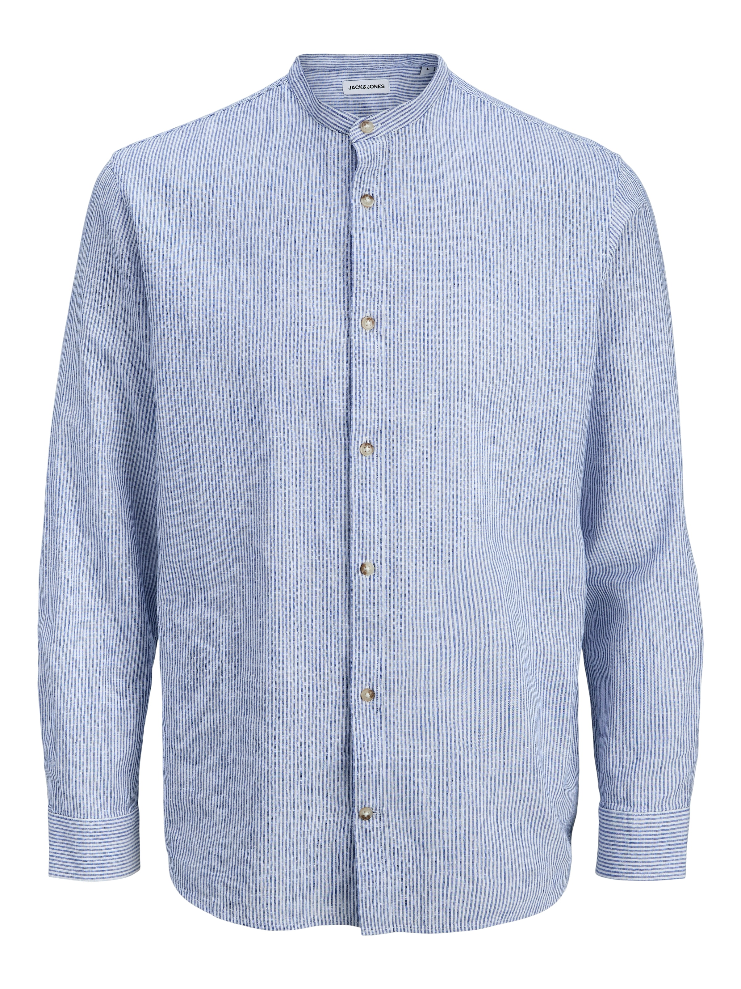 Jack & Jones Langarmhemd »JJESUMMER LINEN BLEND BAND SHIRT L/S SN« Baumwollmischung, regular fit