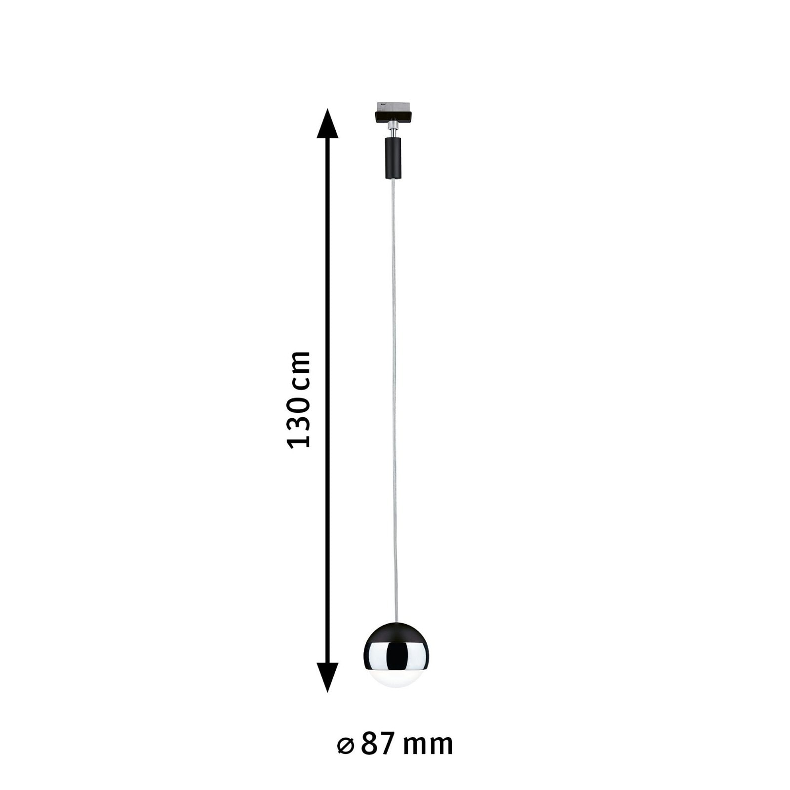 Paulmann Schienensystem-Leuchten »URail Pendel Capsule II 440lm 6,3W 4000K 230V Chrom matt, Chrom«, (1 tlg.), dimmbar