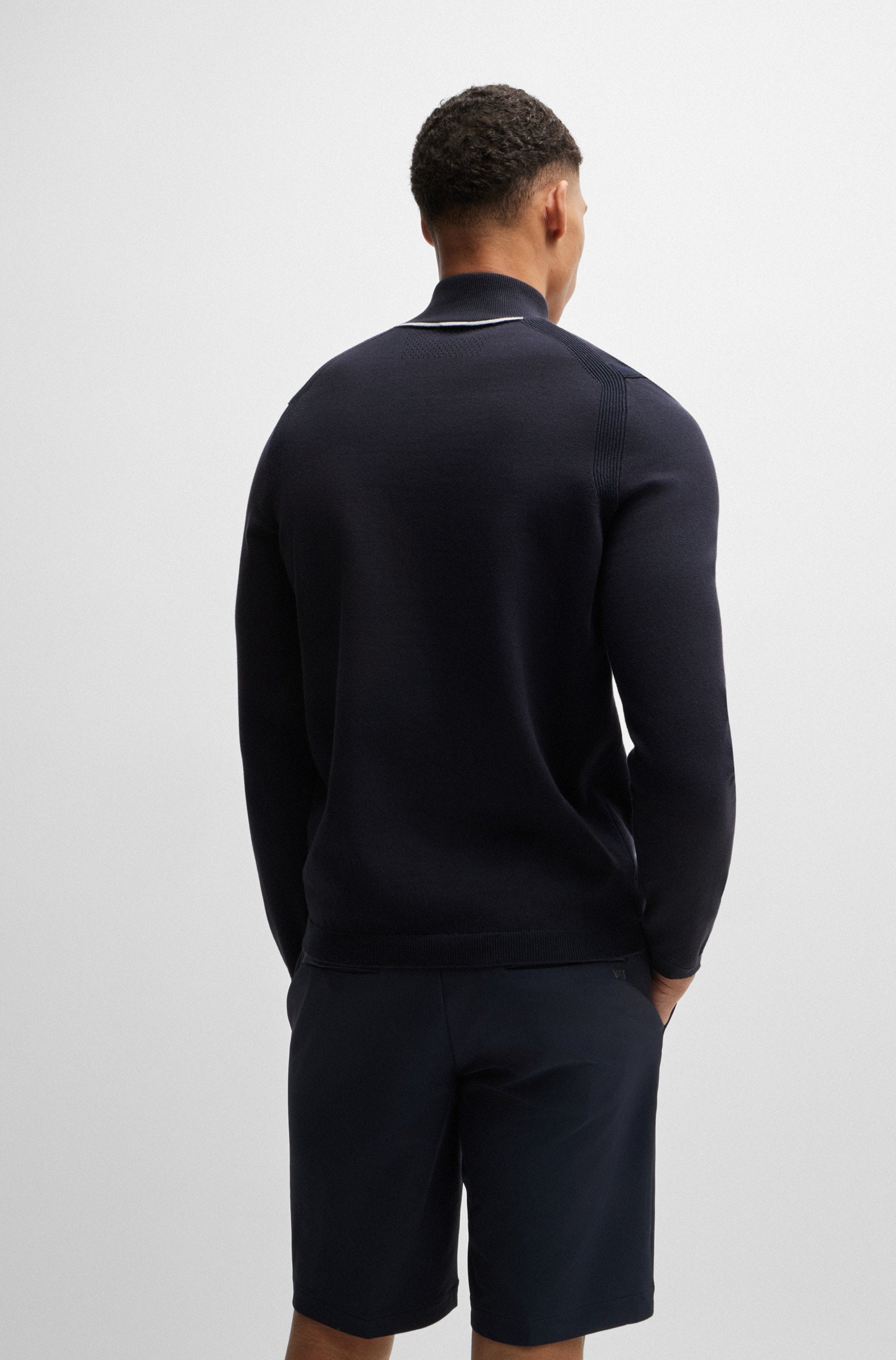 BOSS GREEN Strickpullover »Ever-X_QZ«, mit Reißverschluss