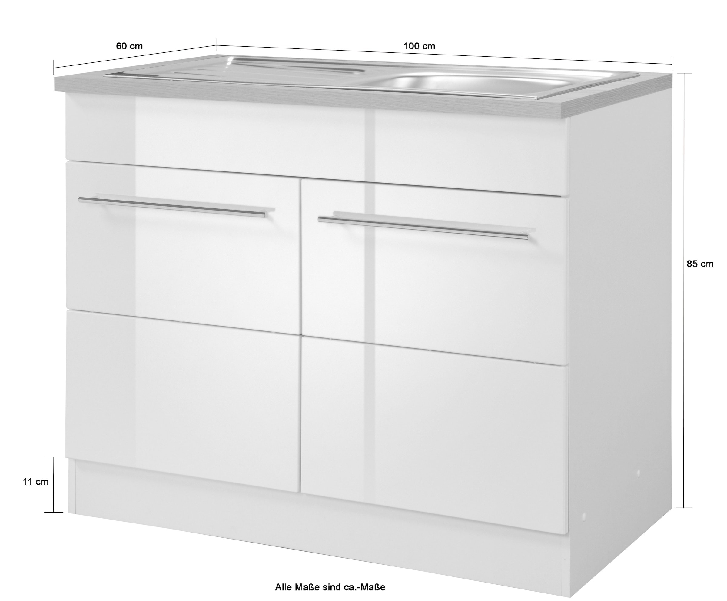 KOCHSTATION Spülenschrank »KS-Wien« Breite 100 cm, inkl. Einbauspüle