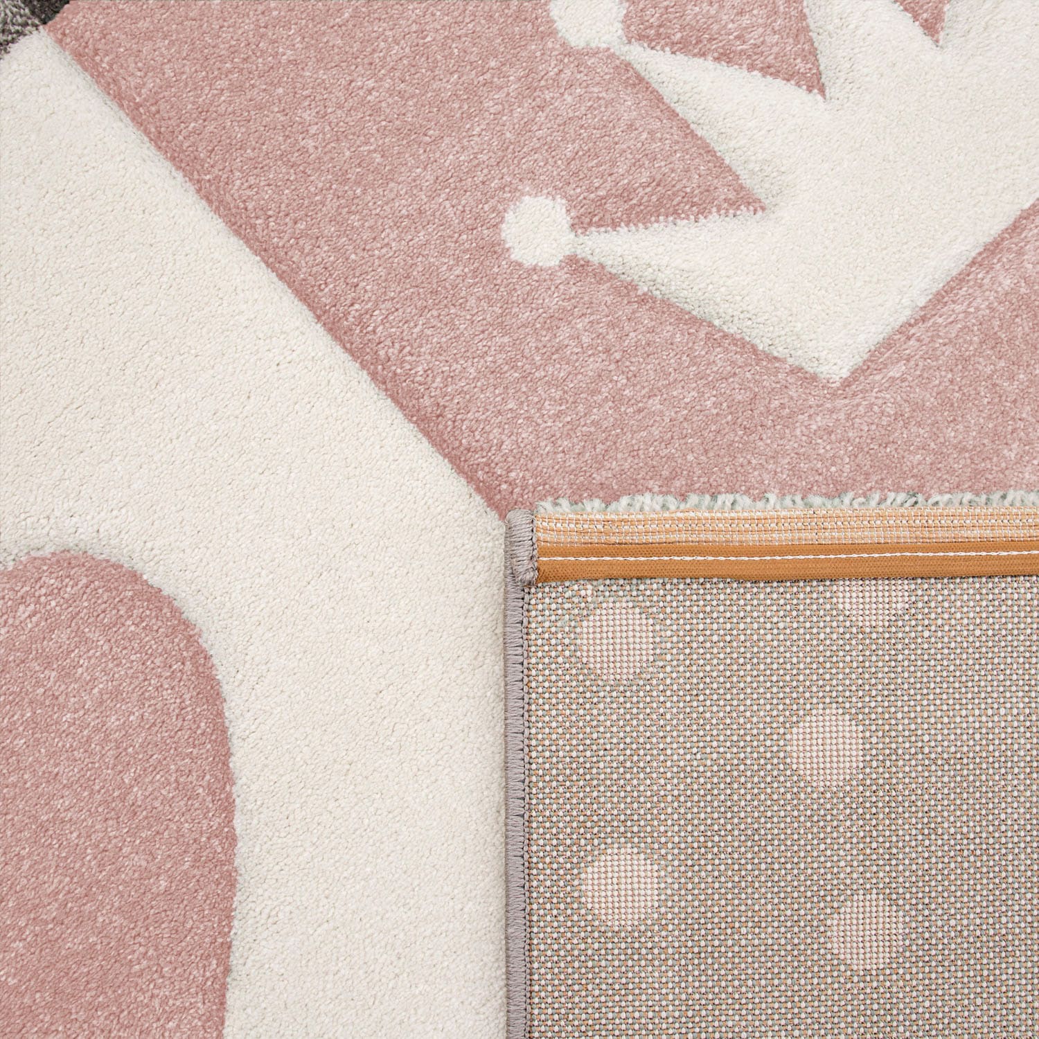Paco Home Kinderteppich »Cosmo 339«, rechteckig, 16 mm Höhe, Kurzflor, Pastell-Farben, 3D-Effekt, Motiv Herz, Punkte & Krone