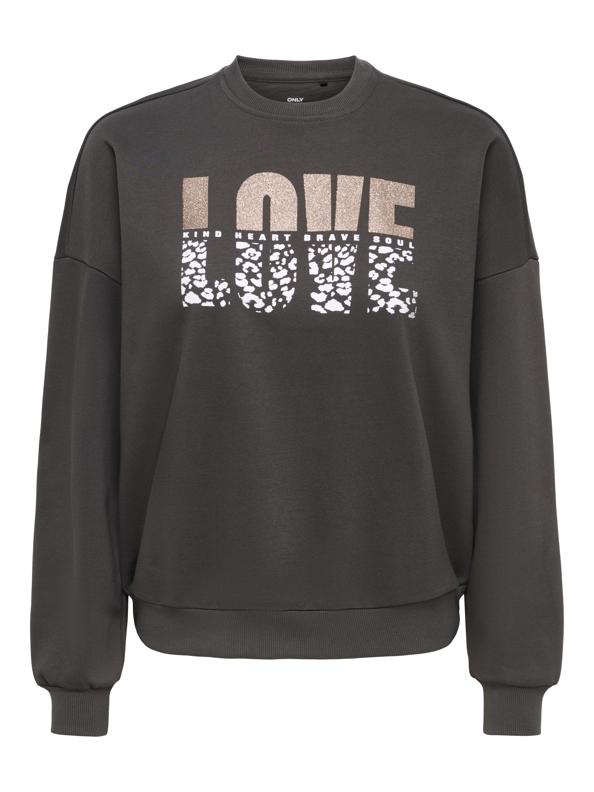 ONLY Sweatshirt »ONLTAMMIE L/S LEO PRINT O-NECK SWT«, Baumwollmischung, regular fit
