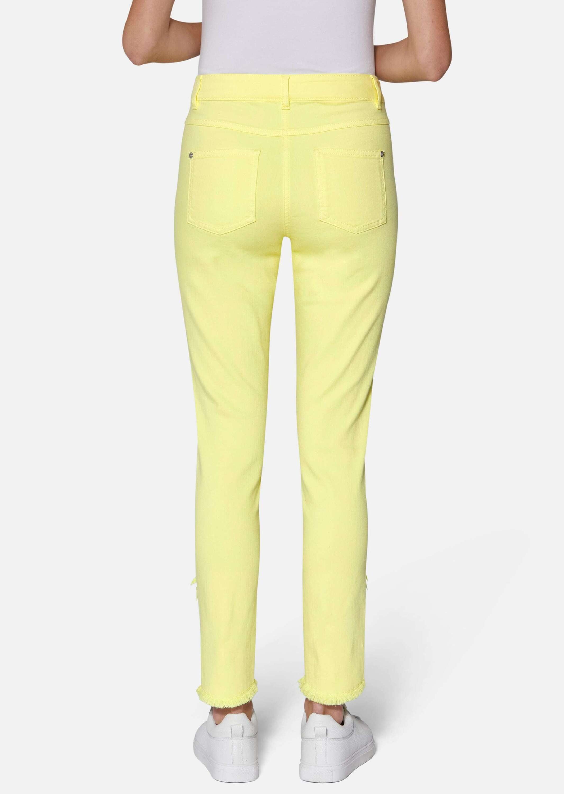 MADELEINE Regular-fit-Jeans »Jeans Schlanke Jeans mit Fransensaum«