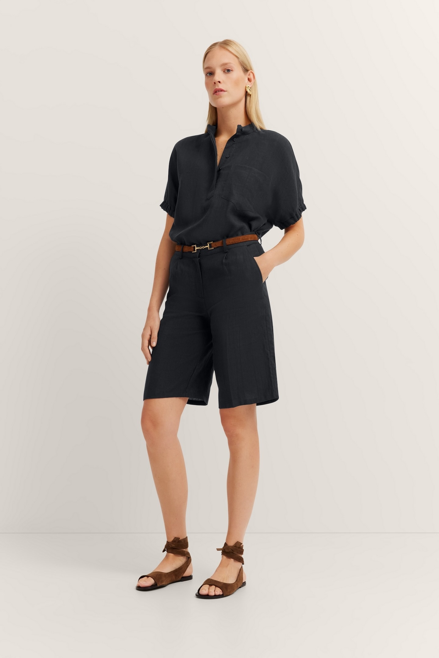 bugatti Shorts, aus Leinen
