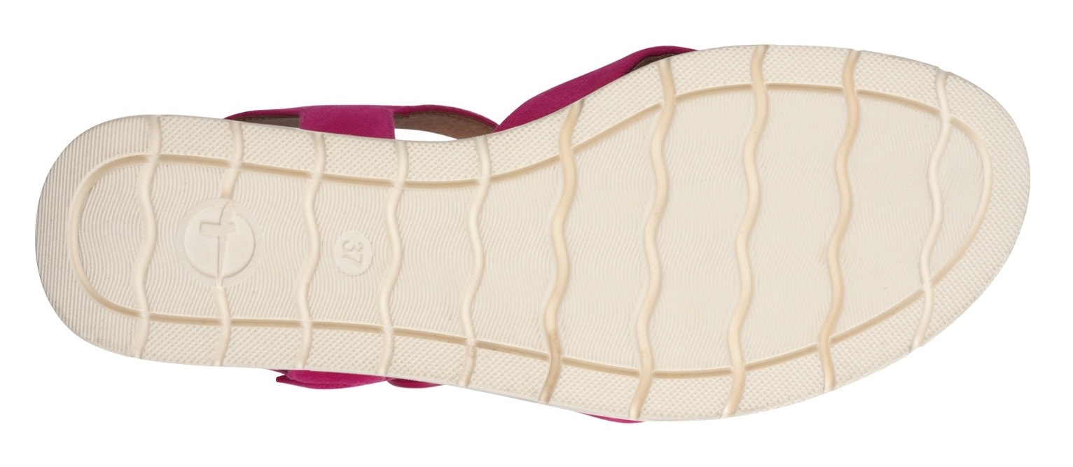 Tamaris Keilsandalette  , Riemchensandale, Sommerschuh mit dezenten Ziernähten
