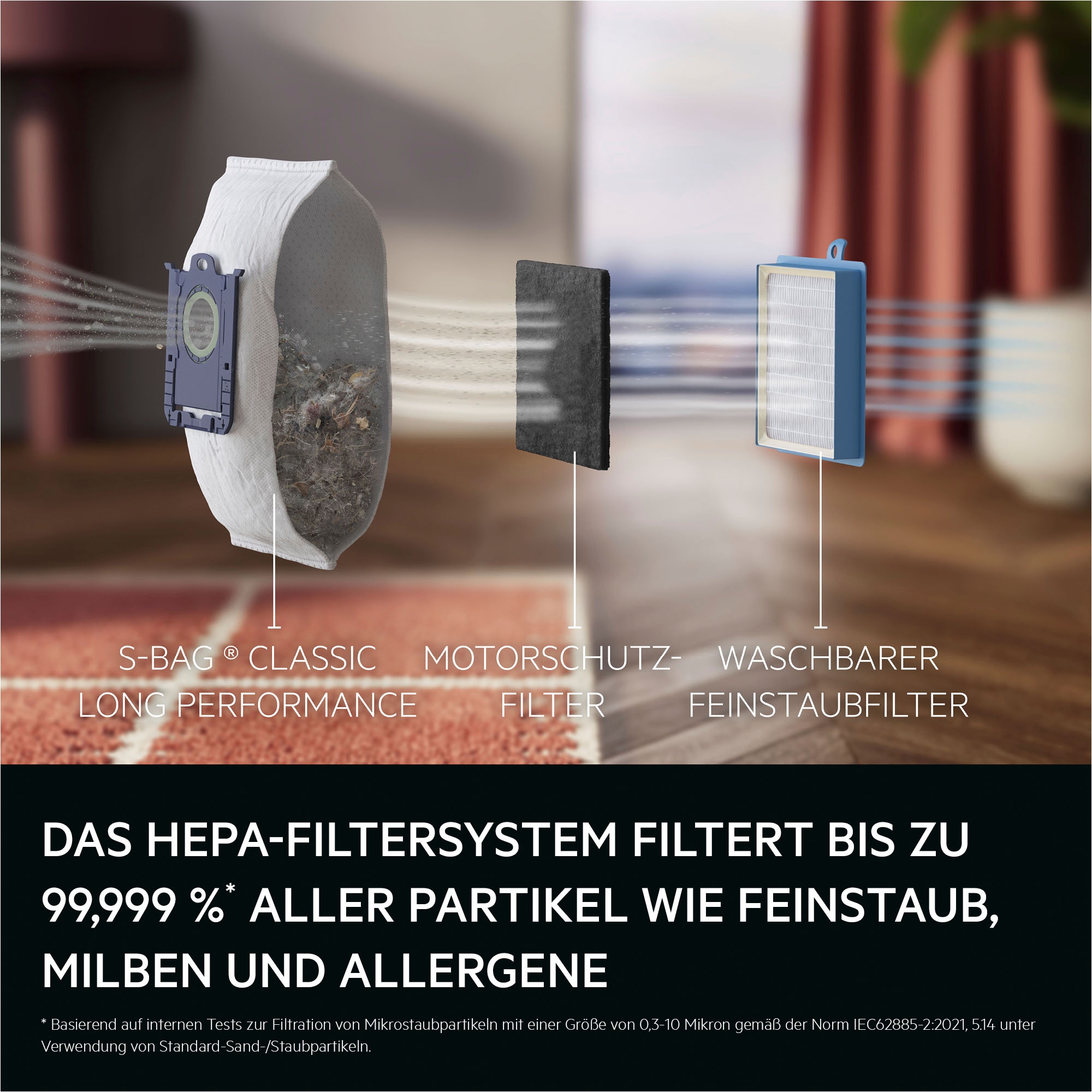 AEG Bodenstaubsauger »VX83-2EBR« 750 W mit Beutel Leise 64 dB & kraftvolle Reinigung mit HEPA auf Hart‑ & Teppichböden