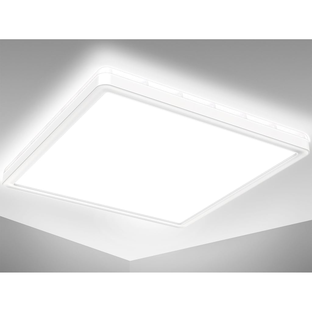 B.K.Licht LED Deckenleuchte »BK_DB1559 LED Bad-Deckenlampe, mit Backlight, Ultraflach«, 1 flammig-flammig