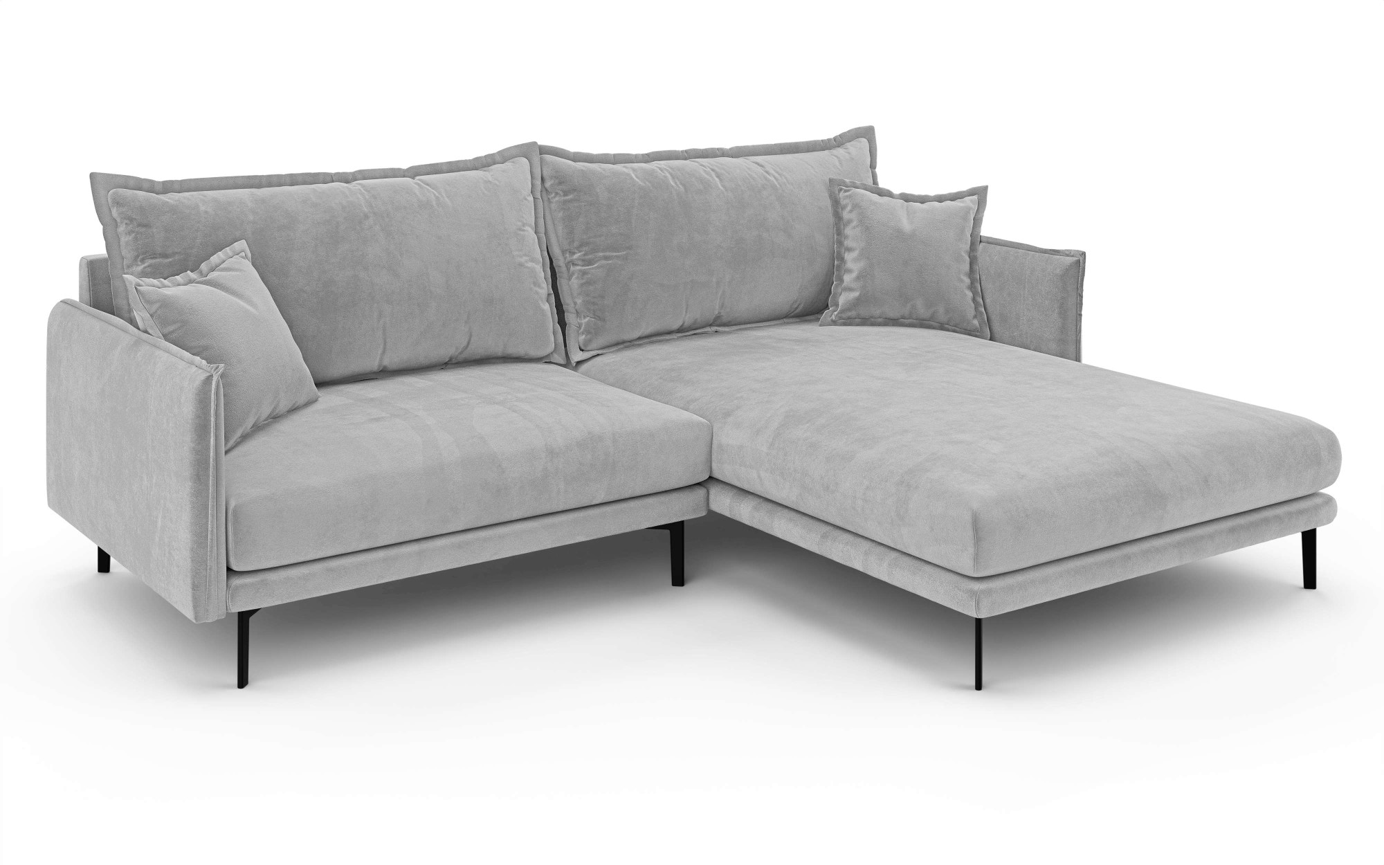 INOSIGN Ecksofa »ALEXANDRIA mit Recamiere rechts oder links bestellbar, moderne Bezüge«, L-Form mit Wellenunterfederung, Maße: B/H/T 246/86/190 cm