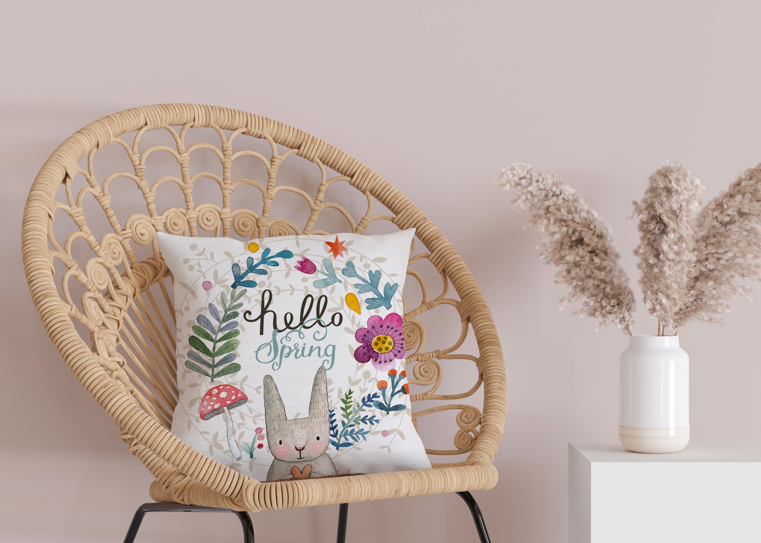 queence Dekokissen »Willow« mit einem frühlingshaften Hasen