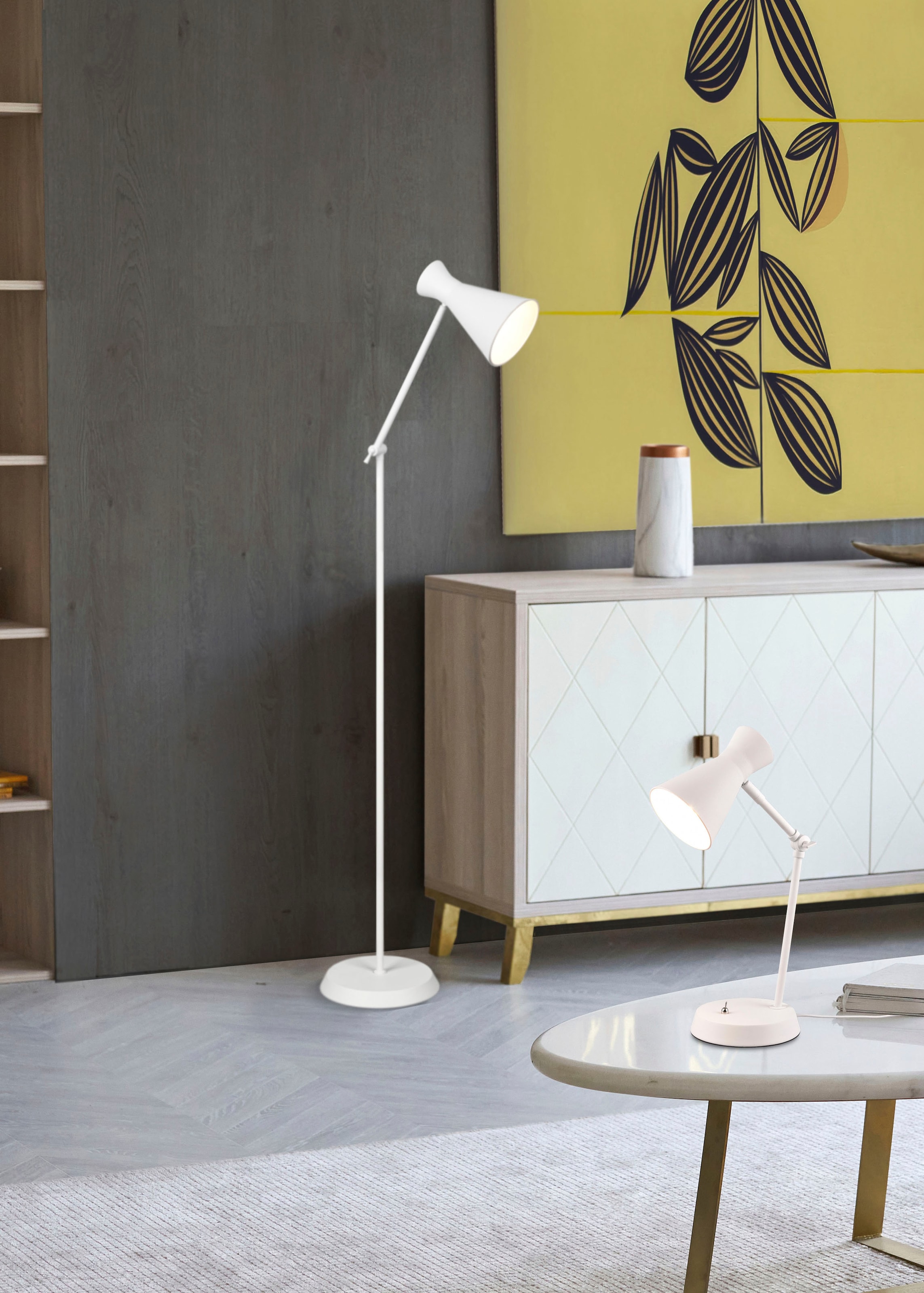 REALITY Leuchten Schreibtischlampe »Enzo«, 1 flammig, Leuchtmittel E27 | ohne Leuchtmittel, Tischlampe mit Kippschalter, exkl E27 Leuchtmittel (10W), verstellbar