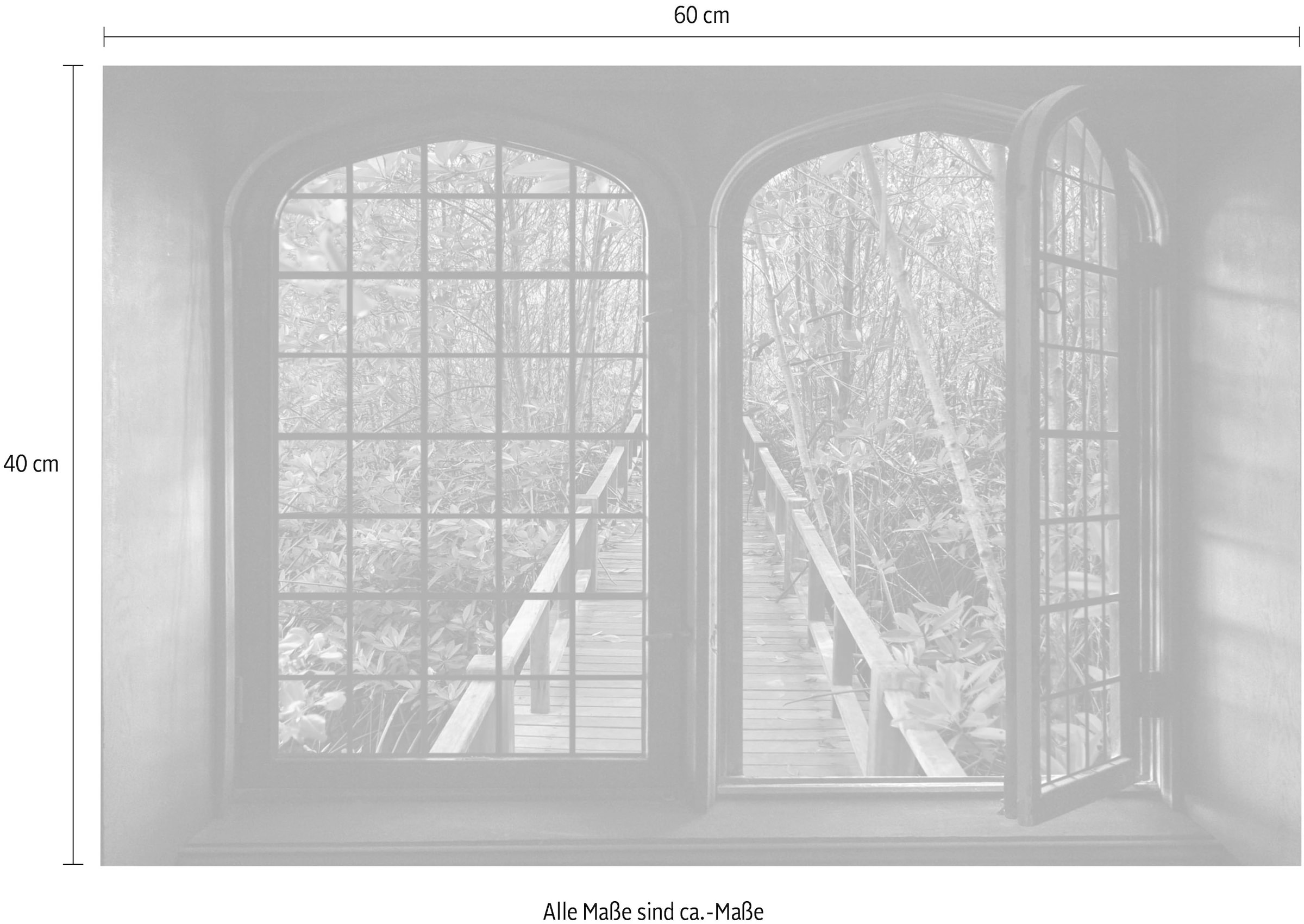 queence Wandsticker »Steg«, Wandsticker, Wandbild, selbstklebend, 3D, Fenster