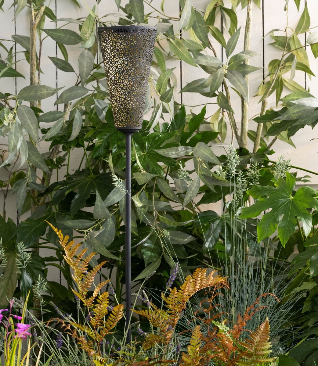 LUXFORM Gartenleuchte »Luxform Solar Torch Leeds, set of 2« LED-Modul 1 Stk. Warmweiß LED-Fackellampe, Solarenergie, warmweiß, aus Metall, IP45