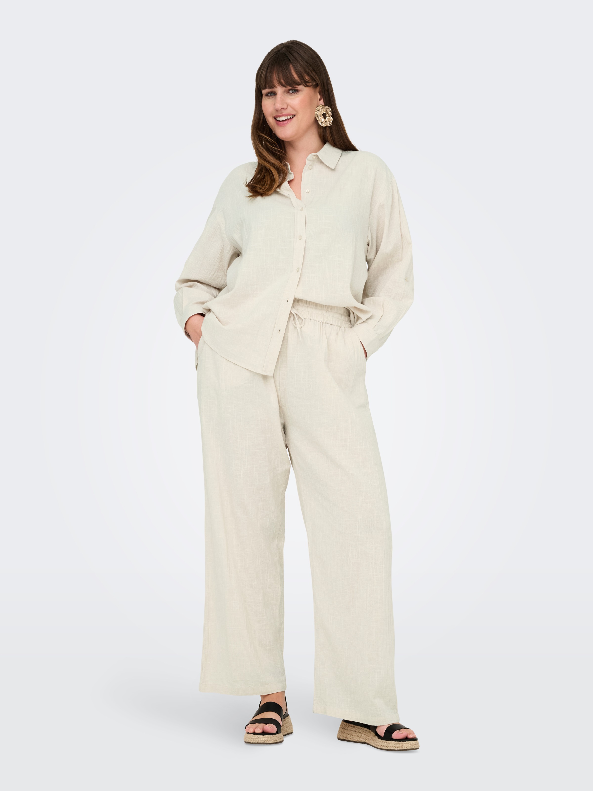 ONLY CARMAKOMA Langarmbluse »CARTIZANA COTTON L/S SHIRT WVN NOOS«