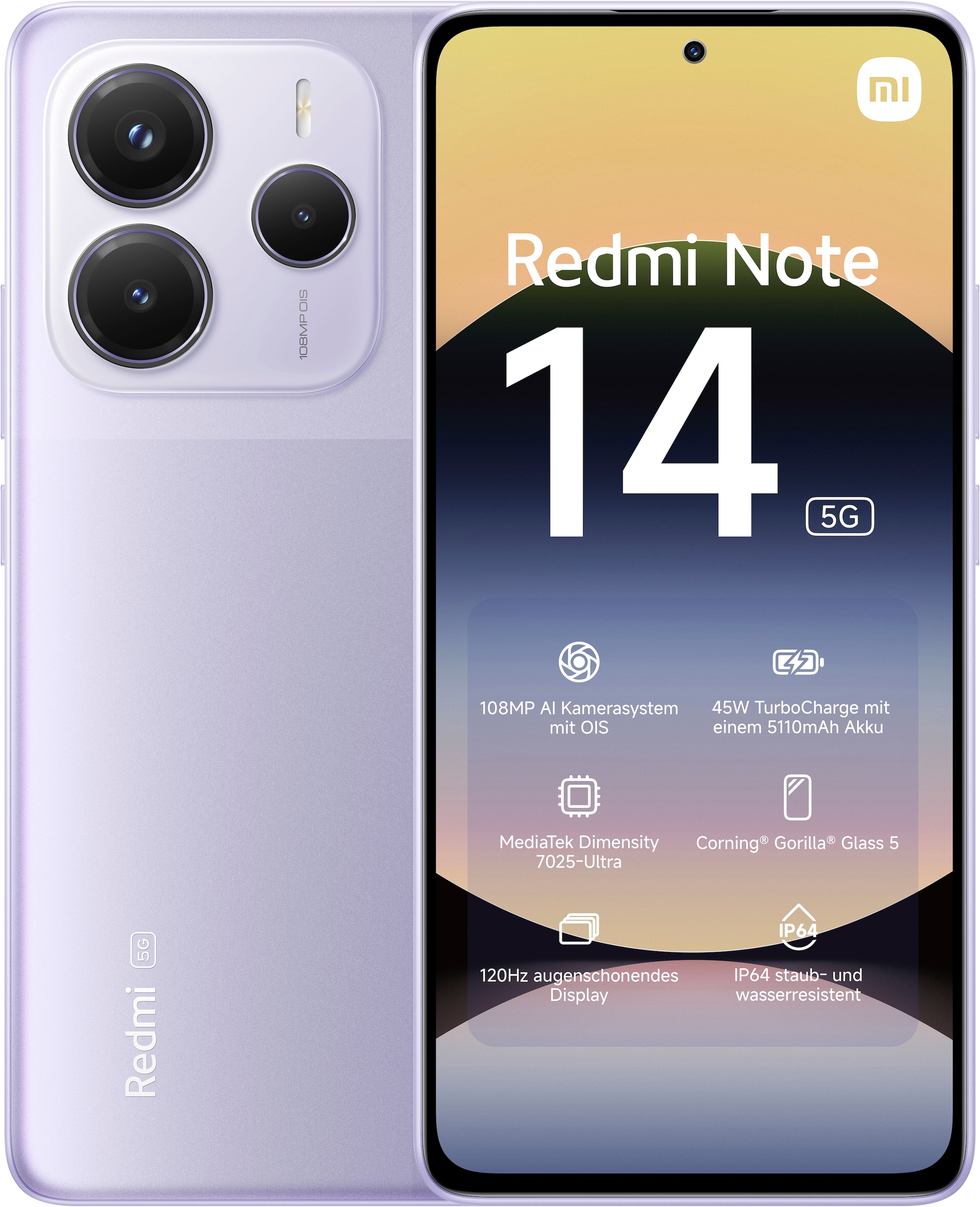 Xiaomi Smartphone "Redmi Note 14 5G" Lavendelviolett
