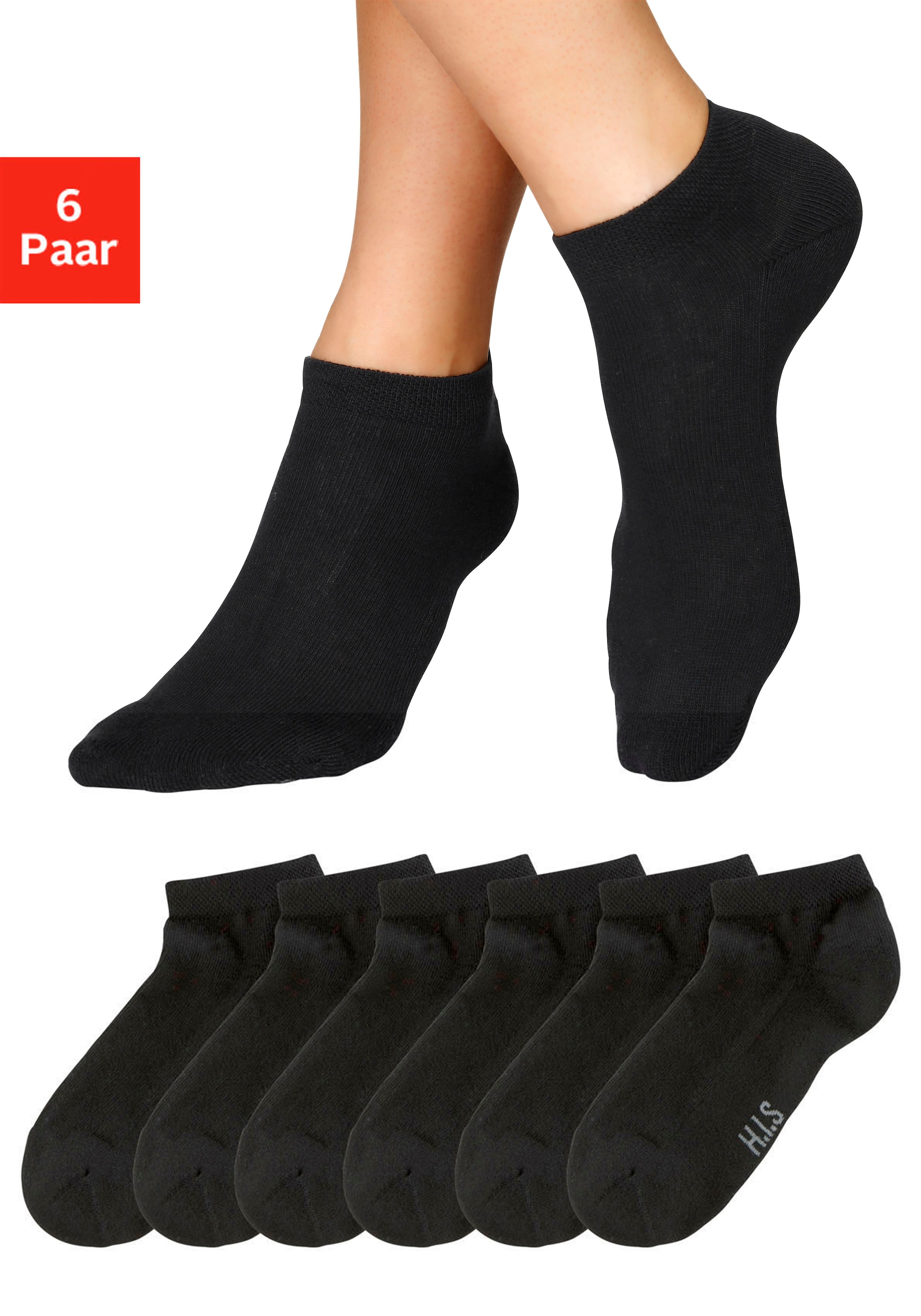 H.I.S Sneakersocken, (6 Paar), mit bei Frotteesohle weicher ♕