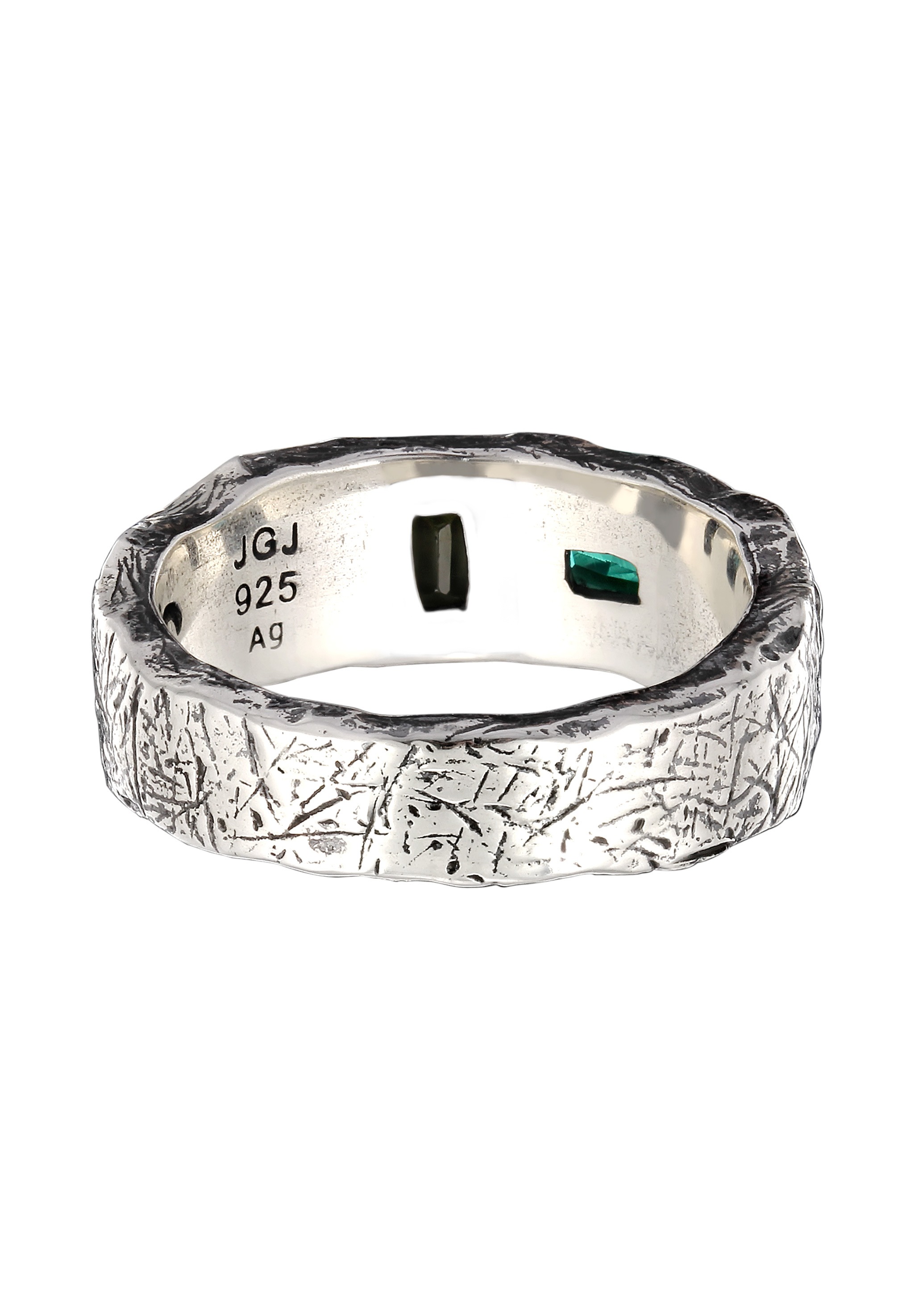 HAZE & GLORY Partnerring »Ring Emerald Synthetisch Smaragdgrün 925 Sterling Silber«