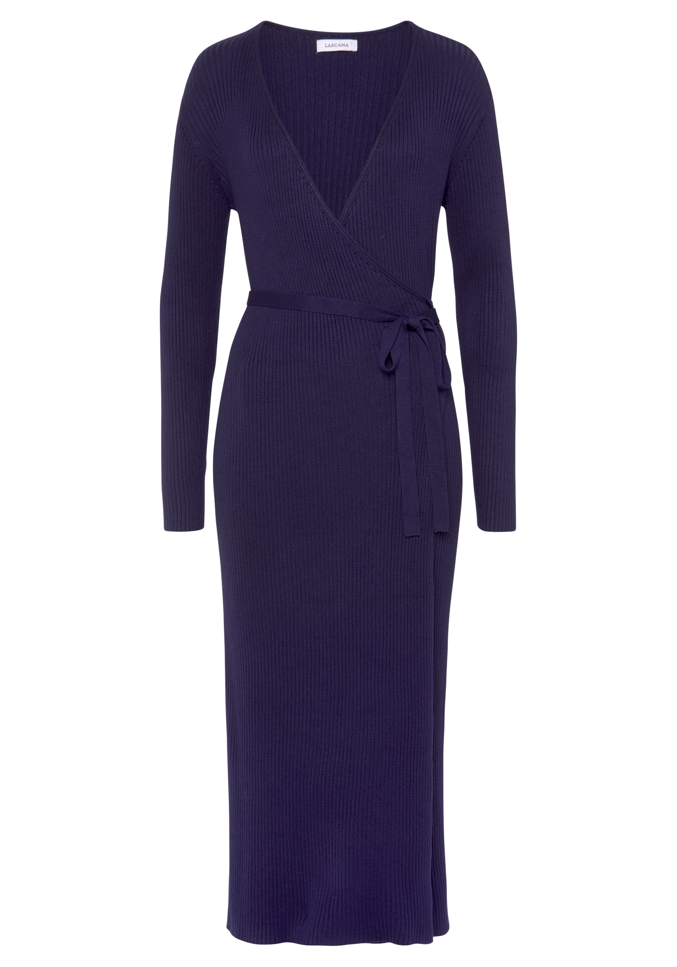 LASCANA Strickkleid Loungekleid zum wickeln mit Taillengürtel, Loungewear